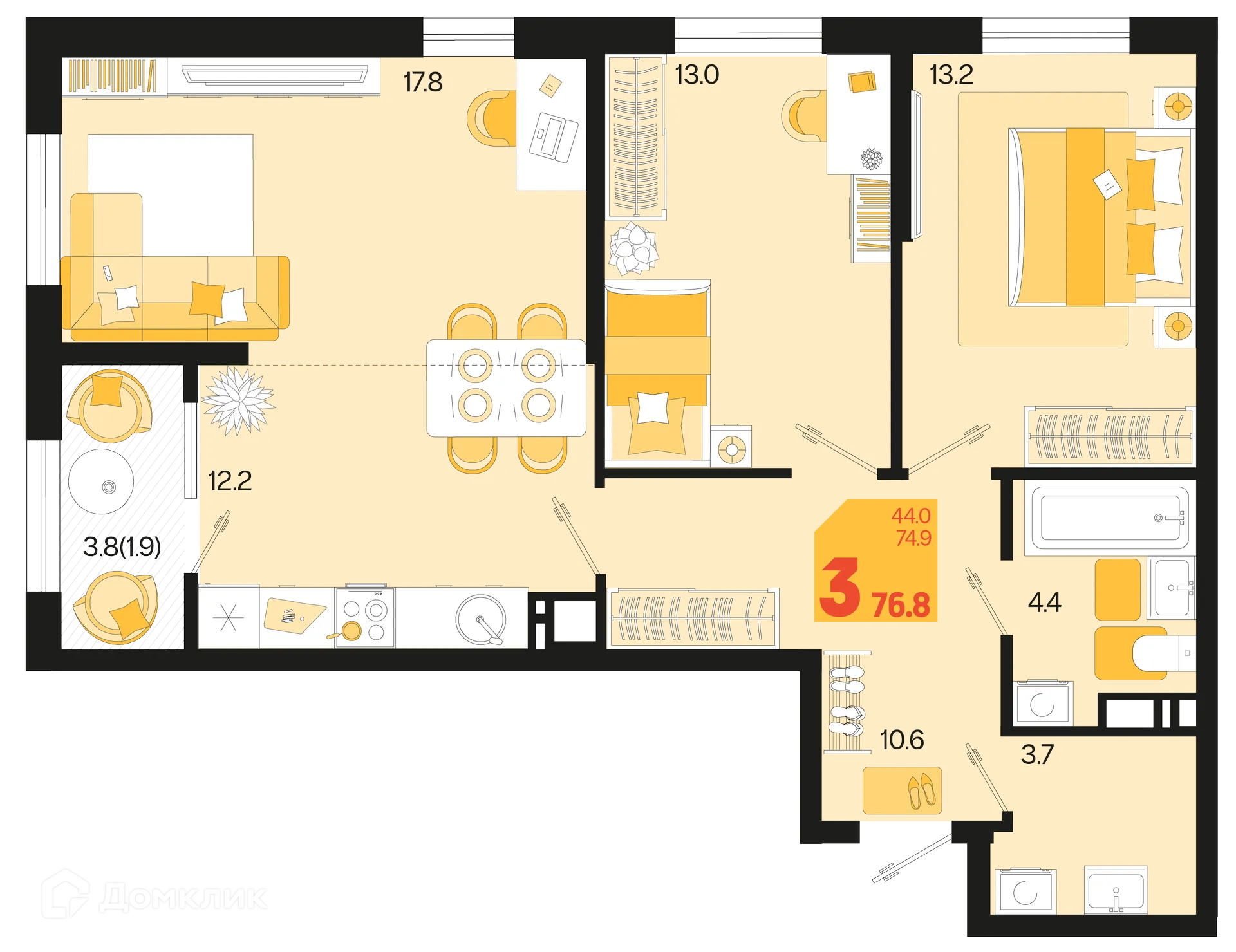 Фото квартиры в ЖК Первое место