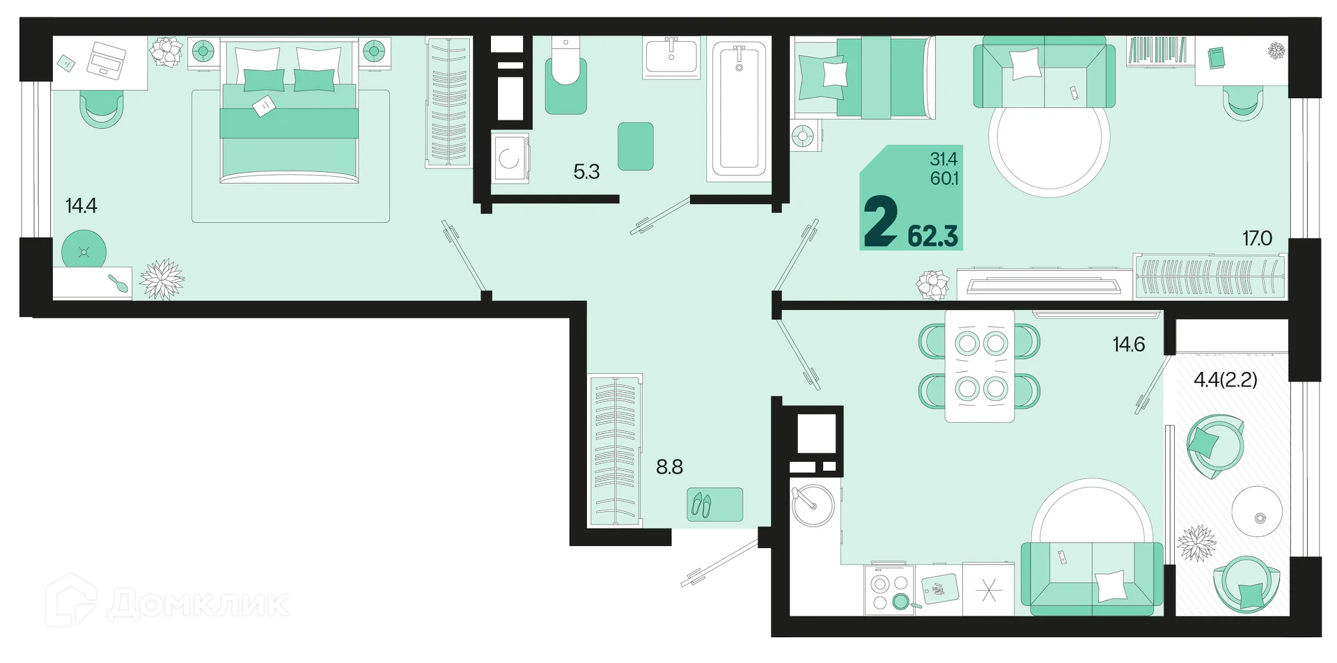 Фото квартиры в ЖК Первое место
