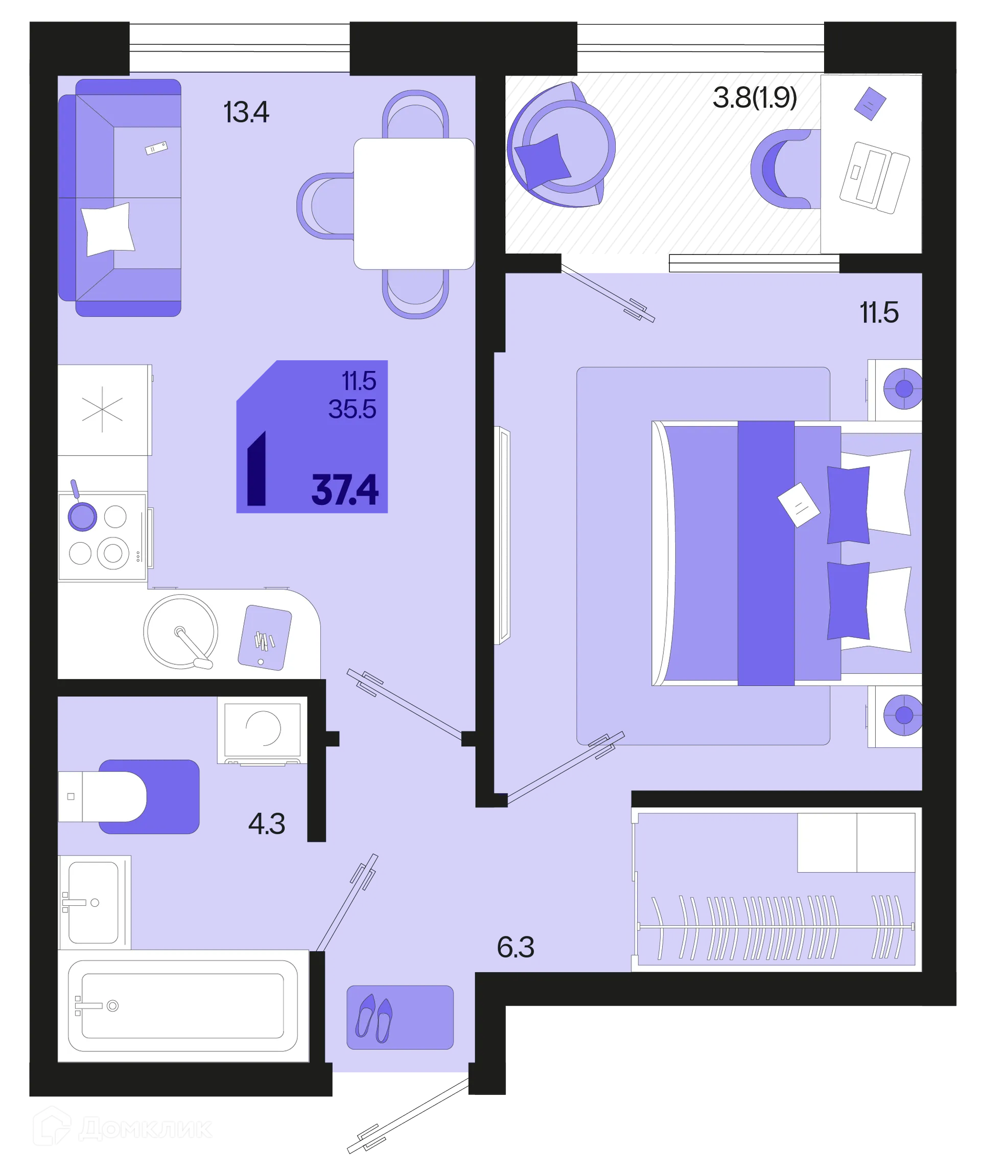Фото квартиры в ЖК Первое место