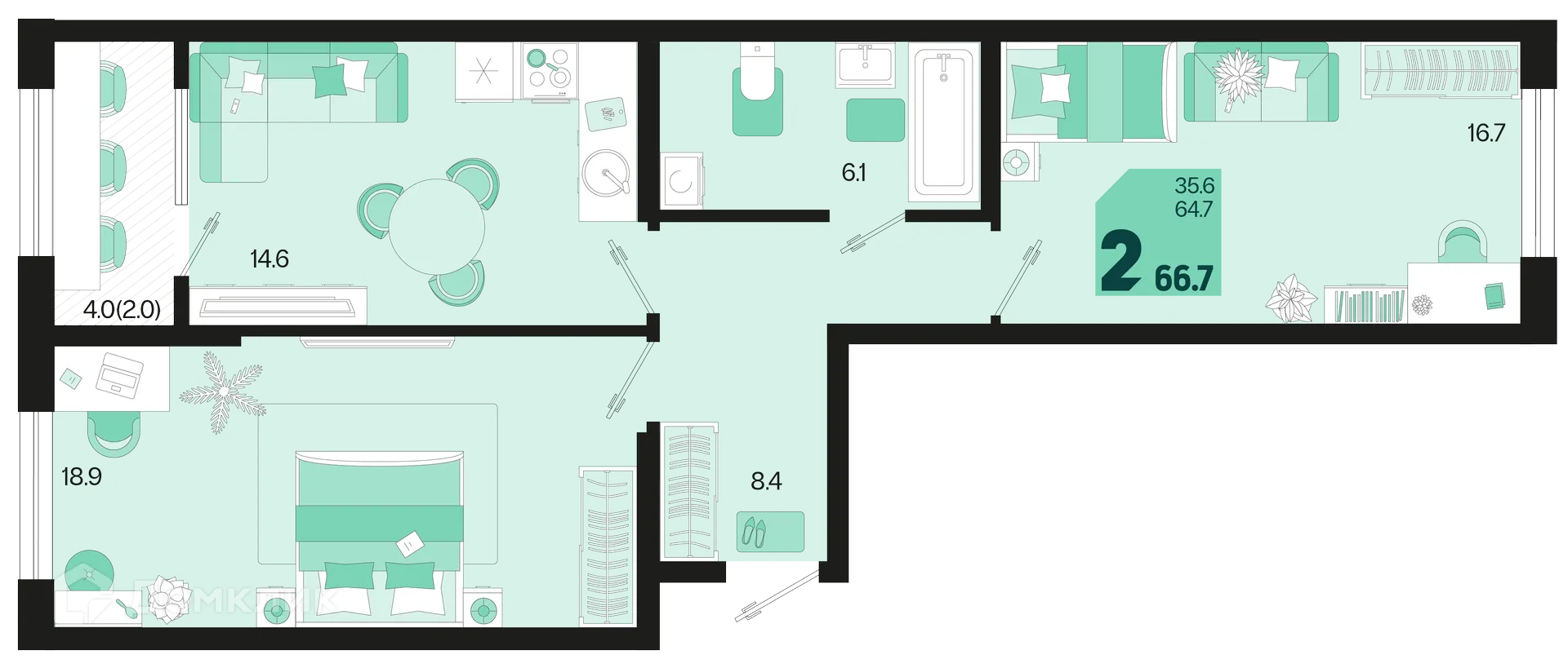 Фото квартиры в ЖК Первое место