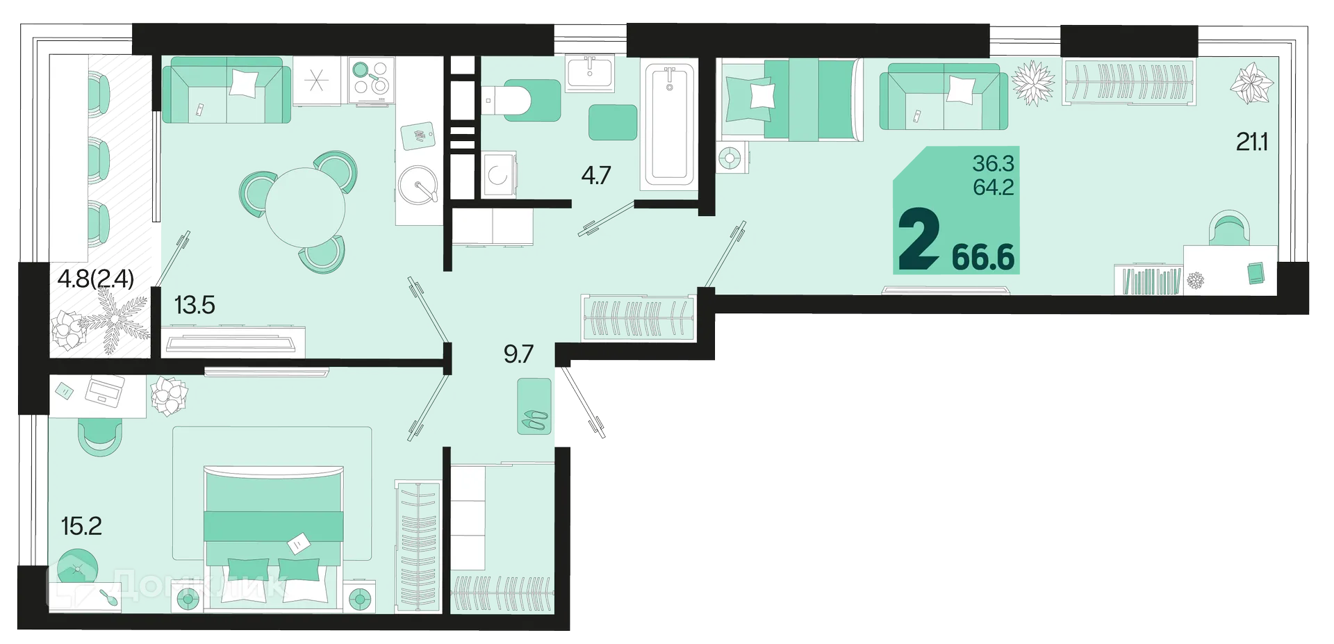 Фото квартиры в ЖК Первое место