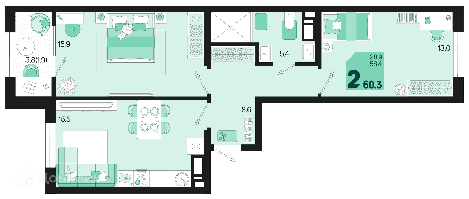 Фото квартиры в ЖК Первое место