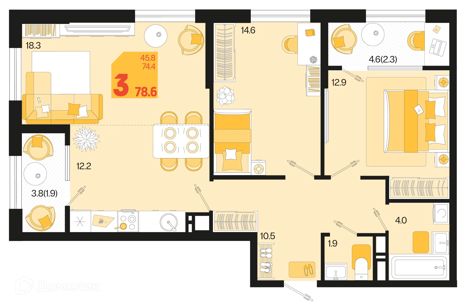 Фото квартиры в ЖК Первое место