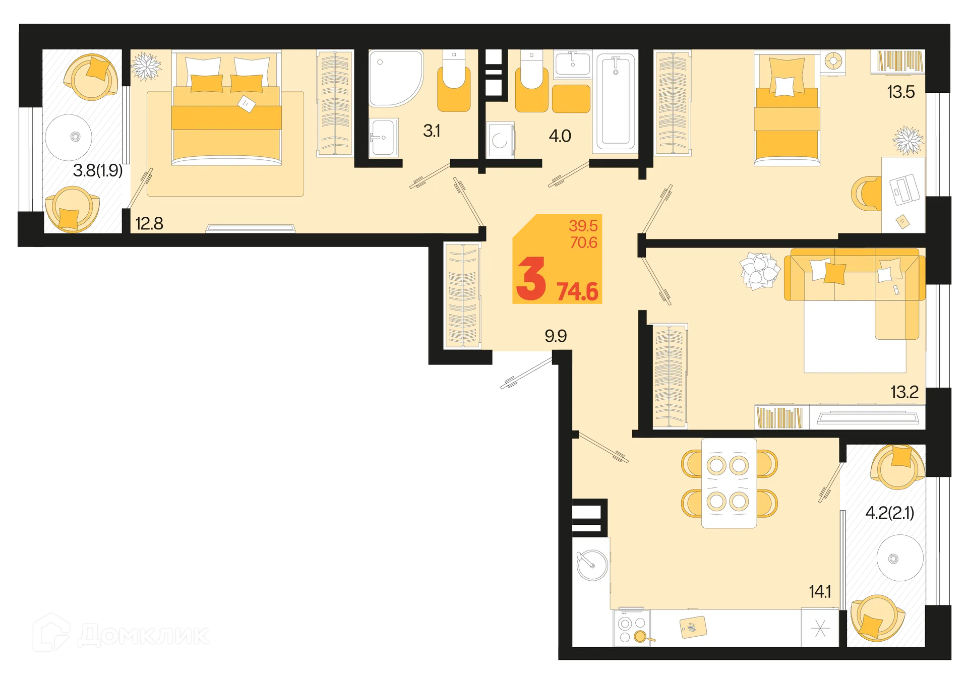 Фото квартиры в ЖК Первое место