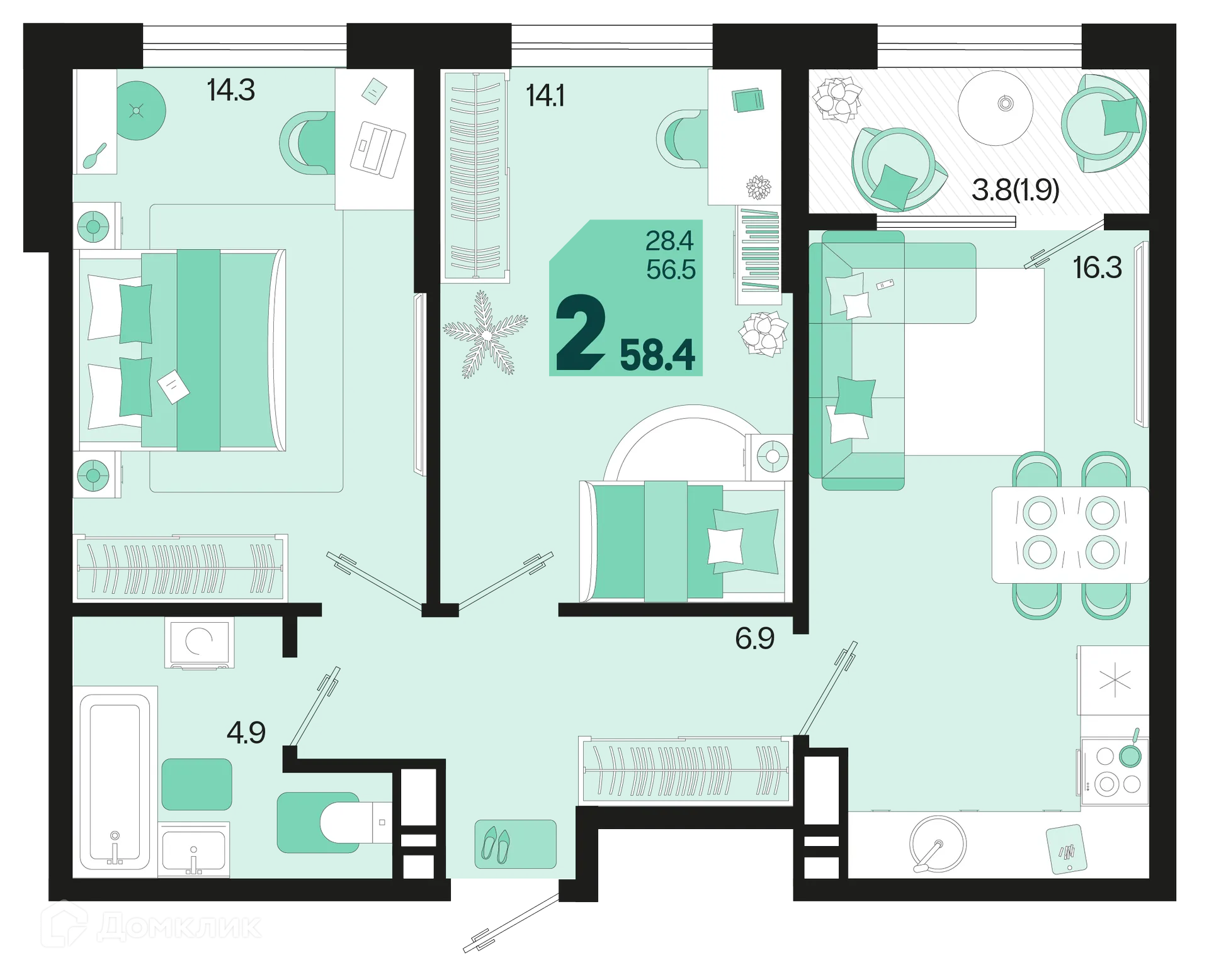 Фото квартиры в ЖК Первое место
