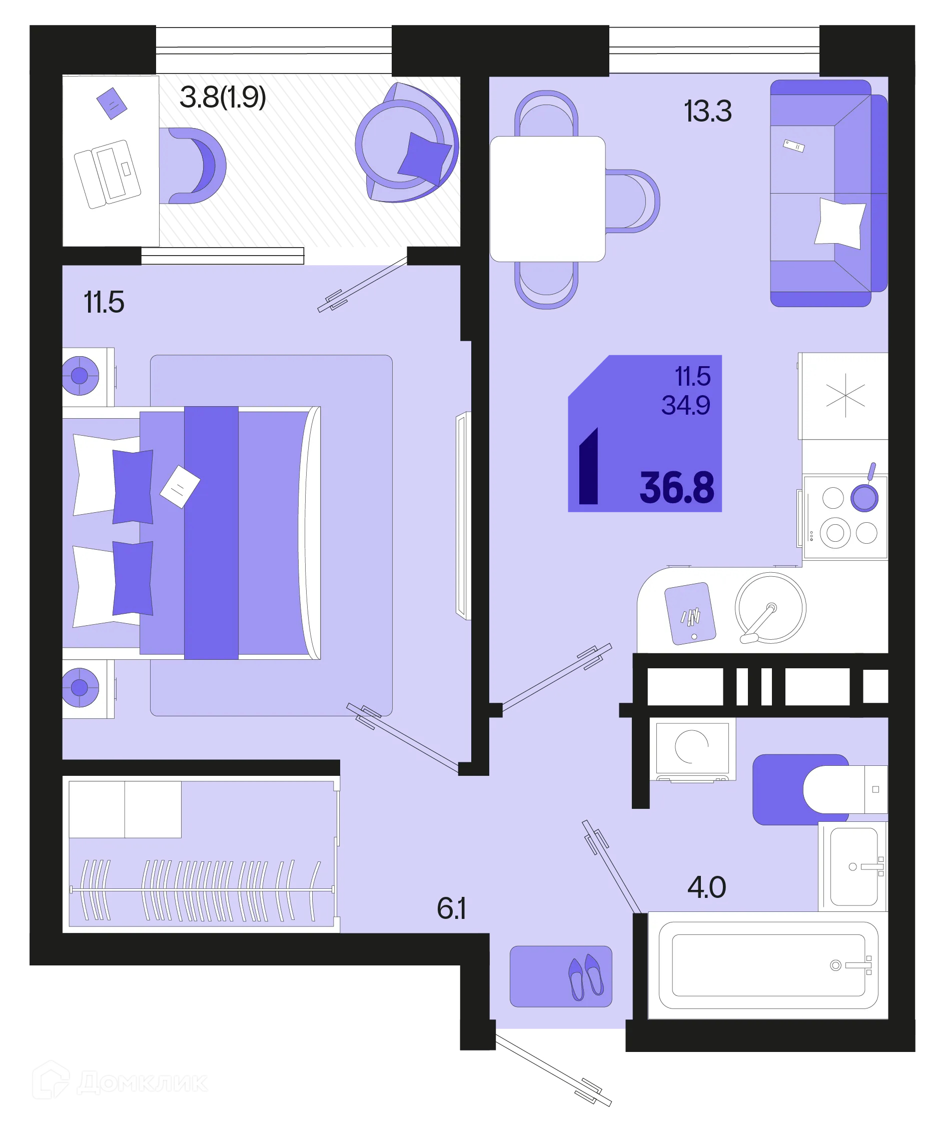 Фото квартиры в ЖК Первое место
