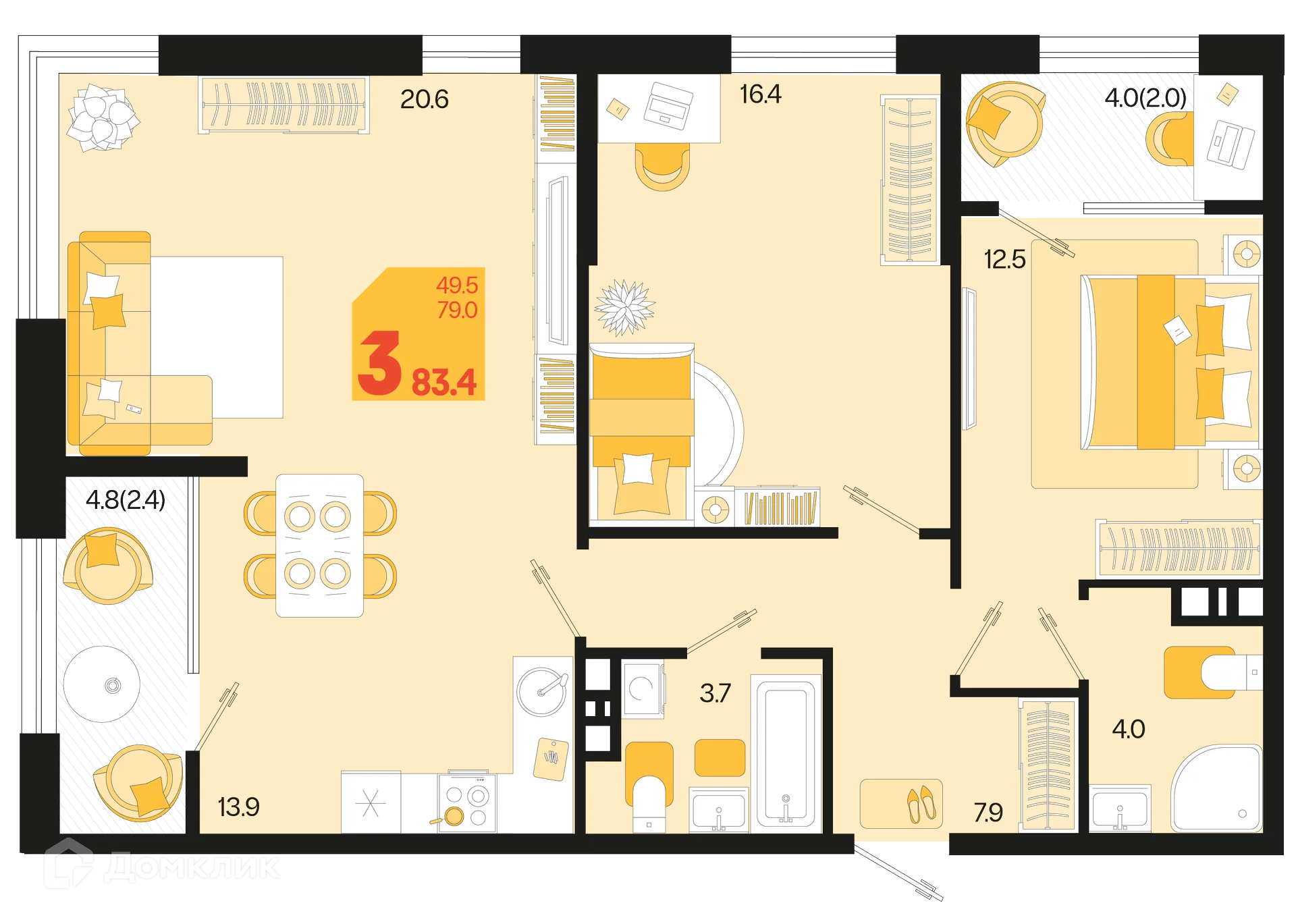Фото квартиры в ЖК Первое место