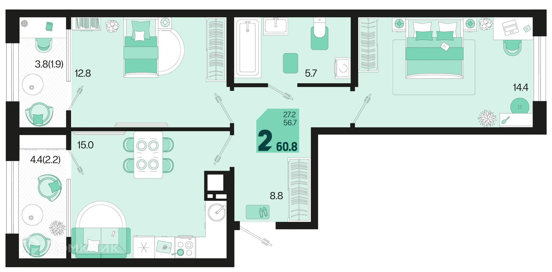 Фото квартиры в ЖК Первое место