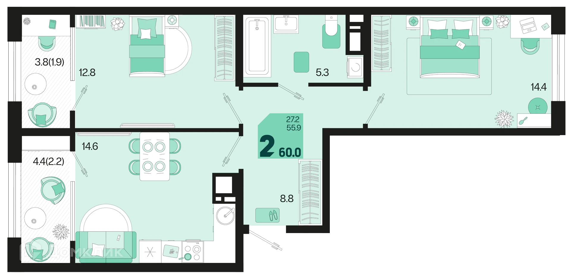 Фото квартиры в ЖК Первое место
