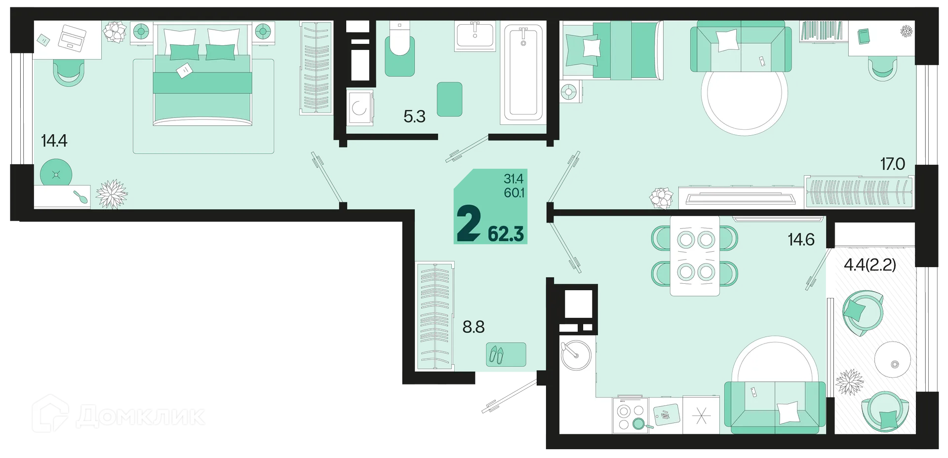 Фото квартиры в ЖК Первое место
