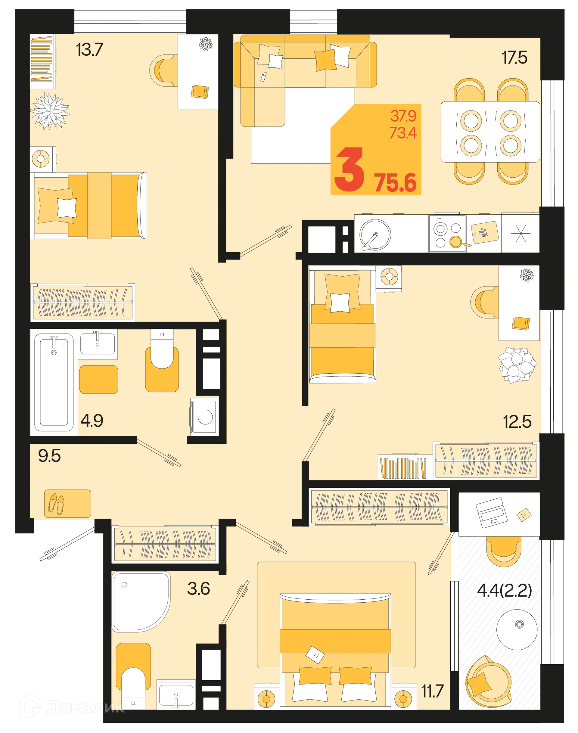 Фото квартиры в ЖК Первое место