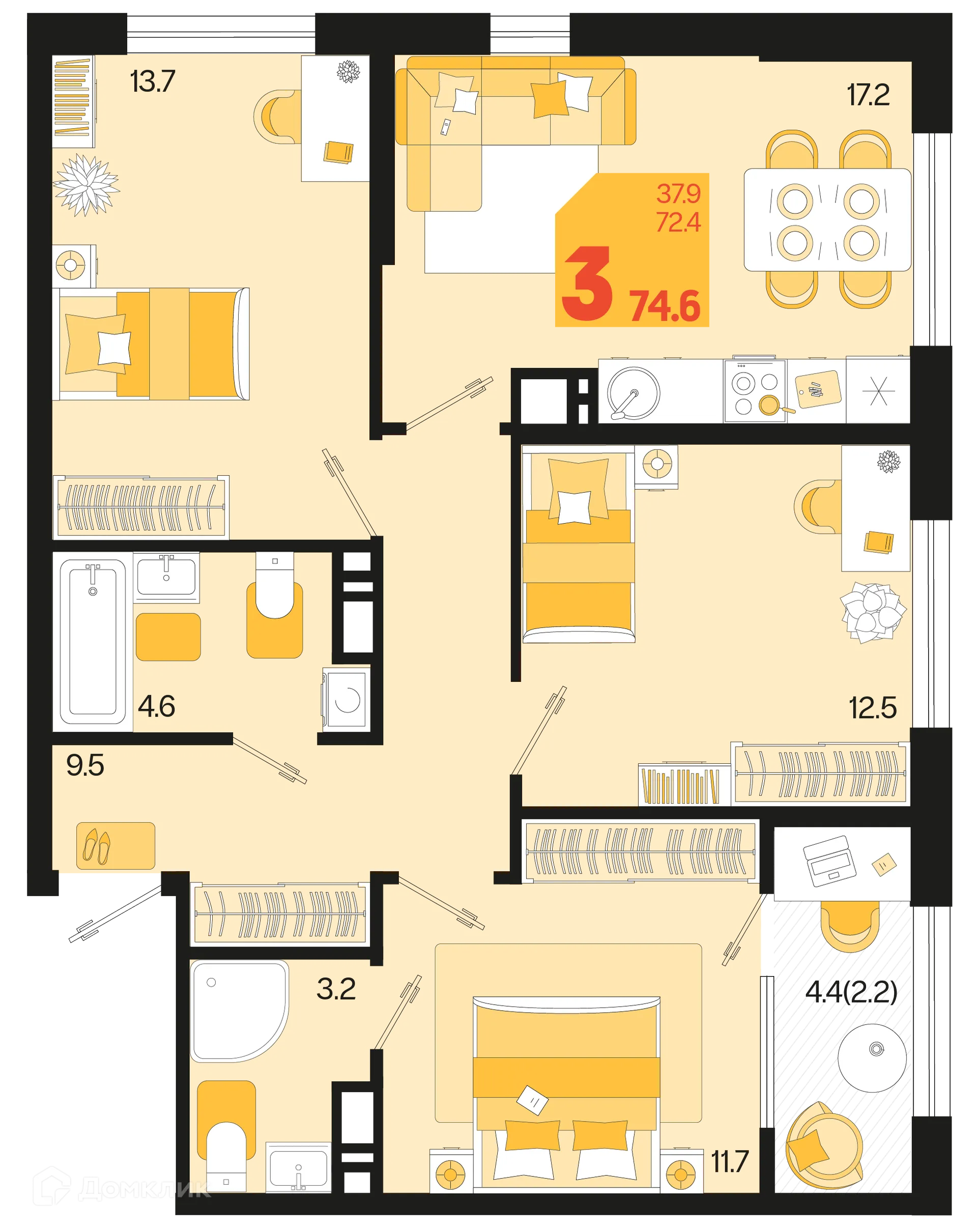 Фото квартиры в ЖК Первое место
