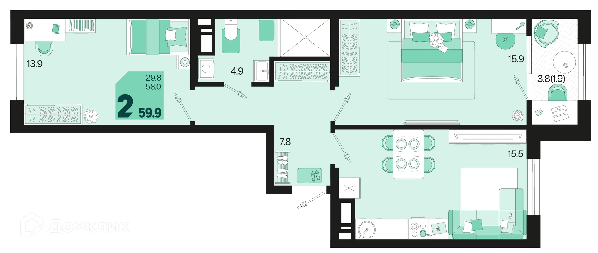 Фото квартиры в ЖК Первое место