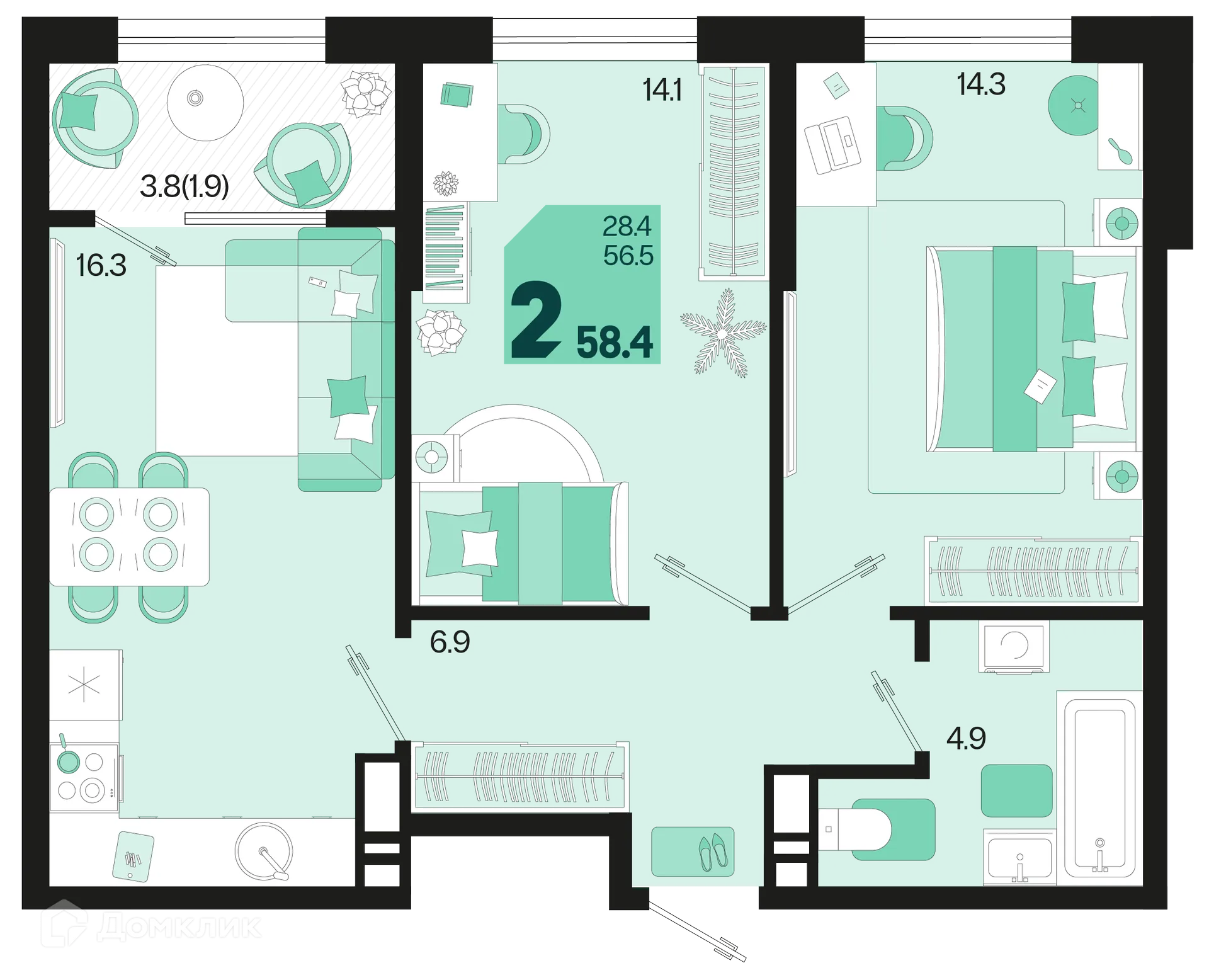 Фото квартиры в ЖК Первое место