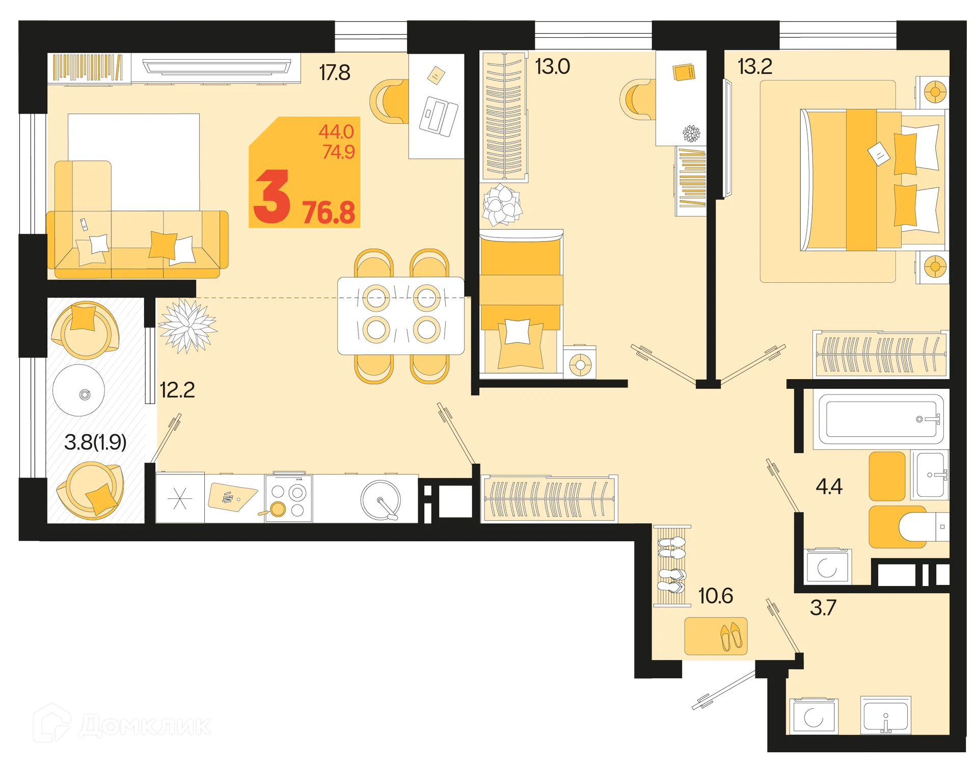 Фото квартиры в ЖК Первое место