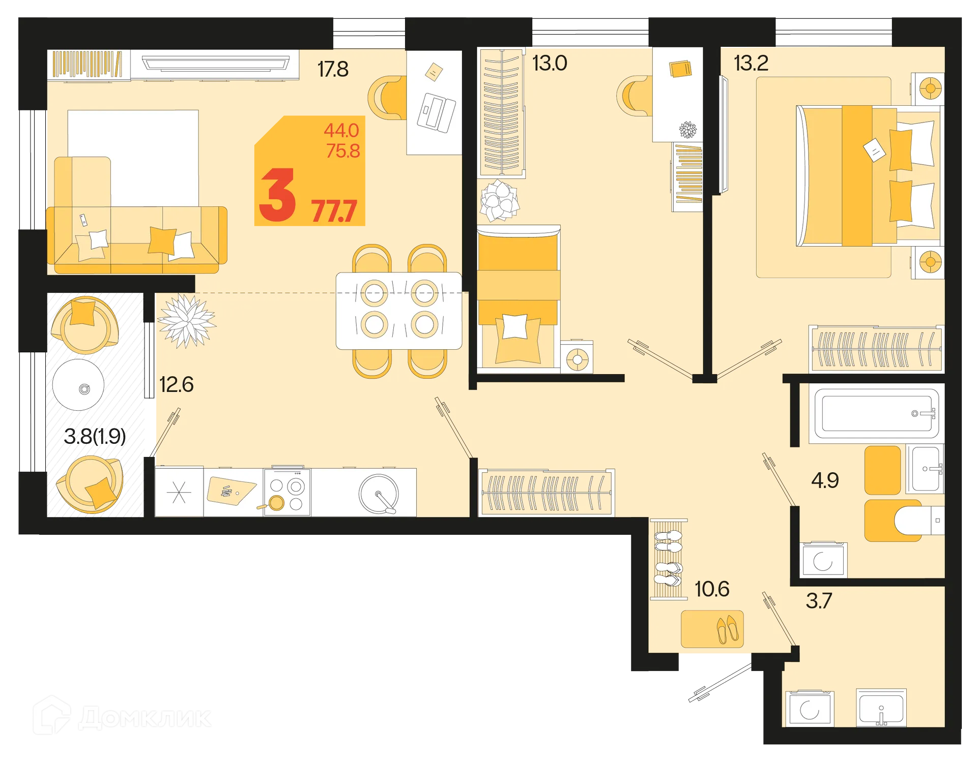 Фото квартиры в ЖК Первое место