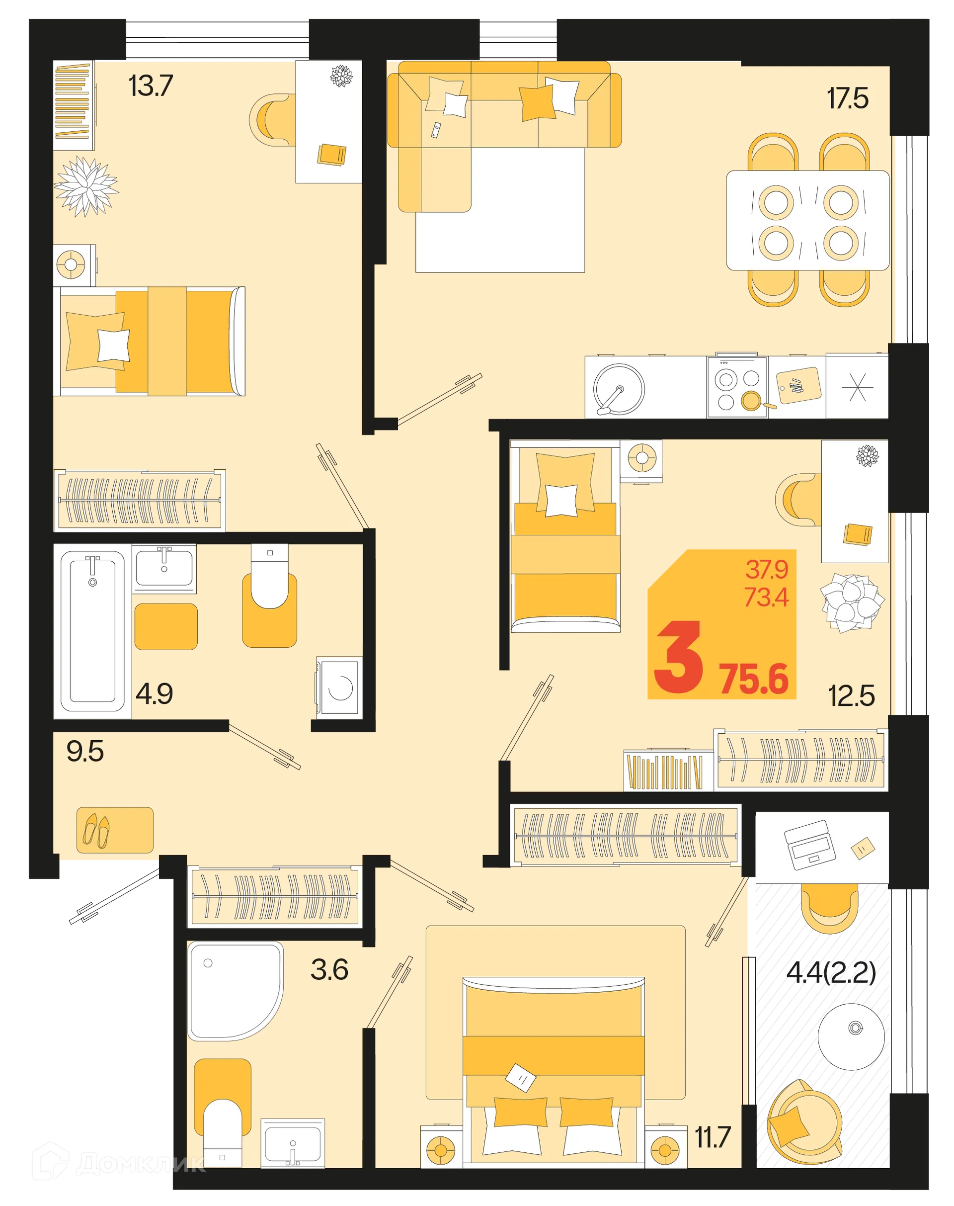 Фото квартиры в ЖК Первое место
