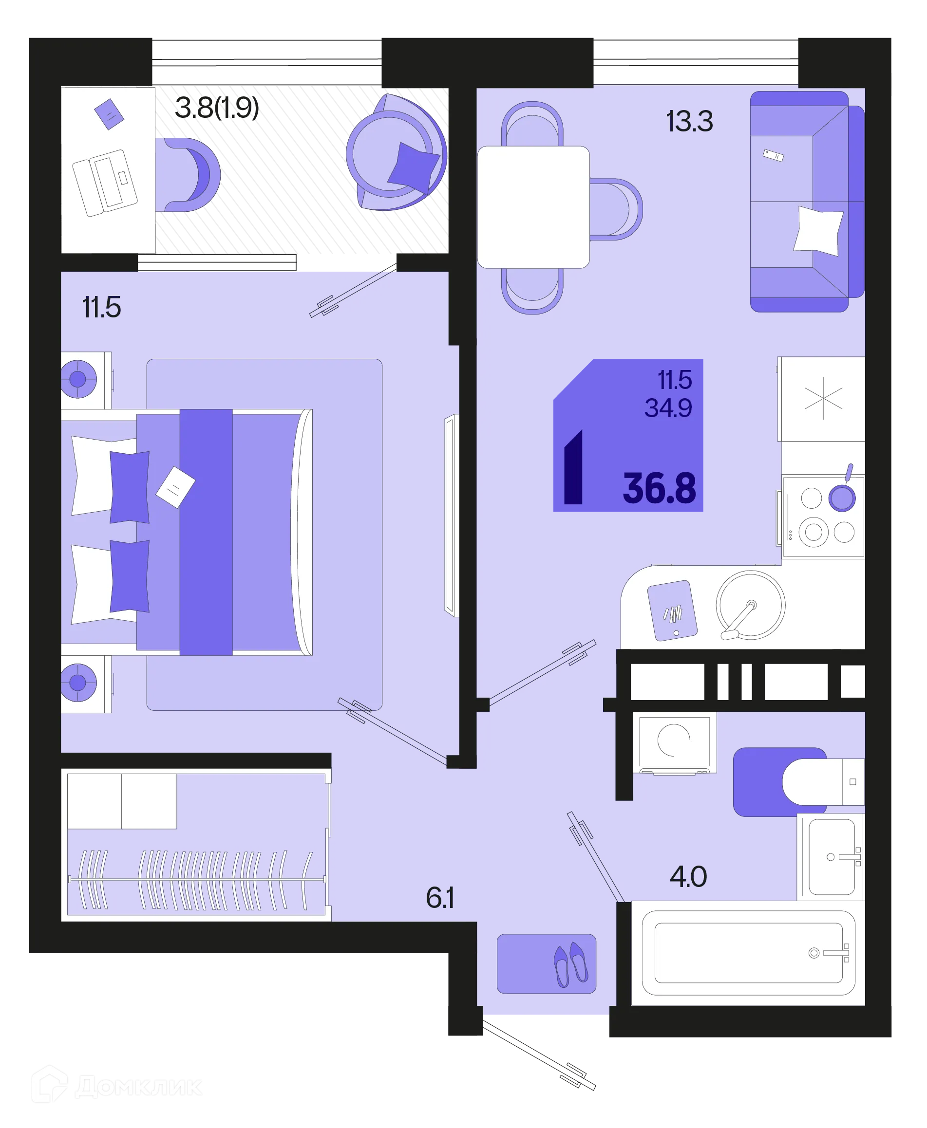 Фото квартиры в ЖК Первое место