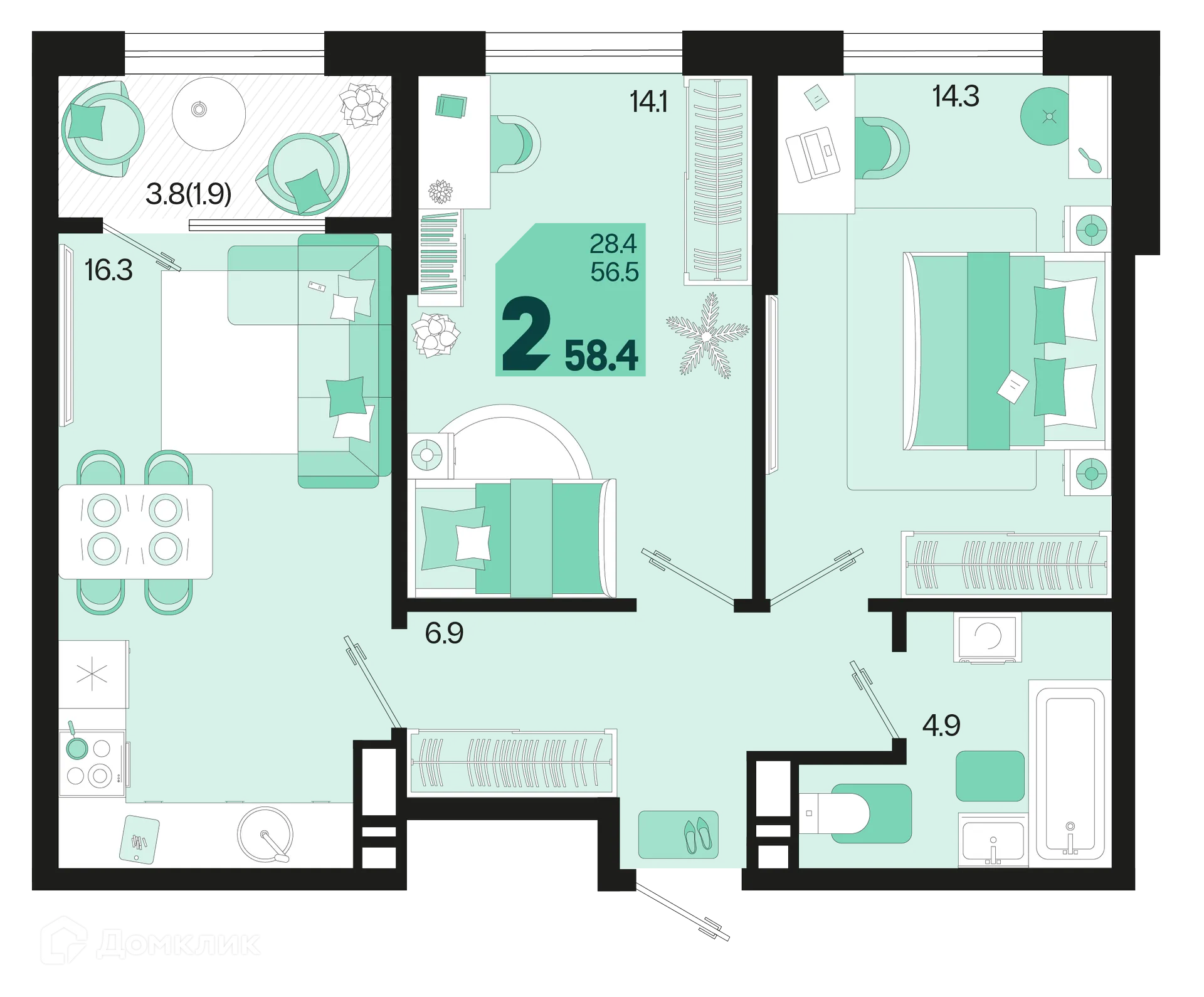Фото квартиры в ЖК Первое место