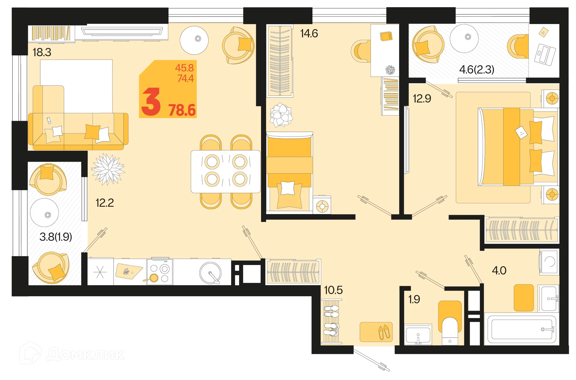 Фото квартиры в ЖК Первое место