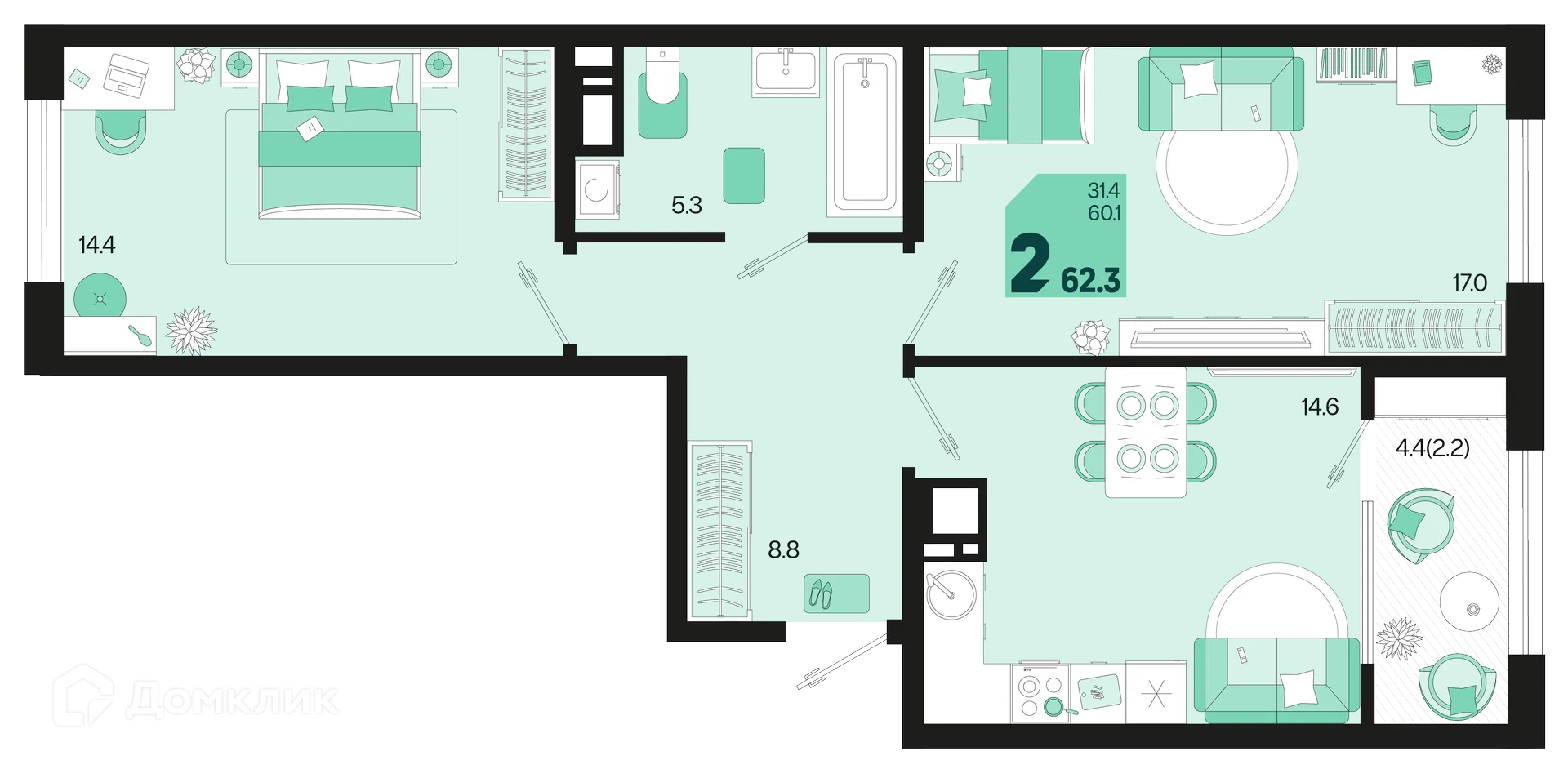 Фото квартиры в ЖК Первое место