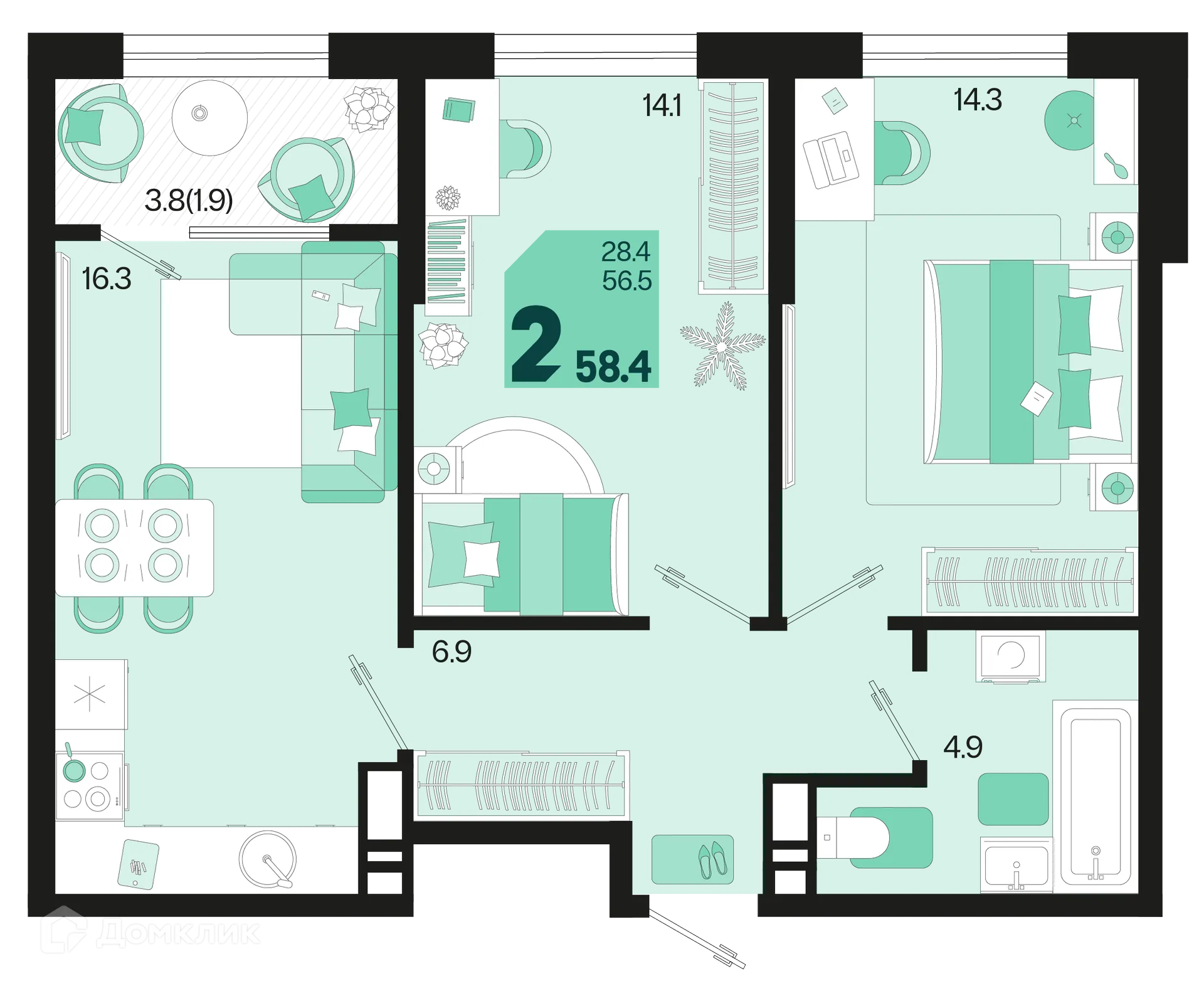 Фото квартиры в ЖК Первое место