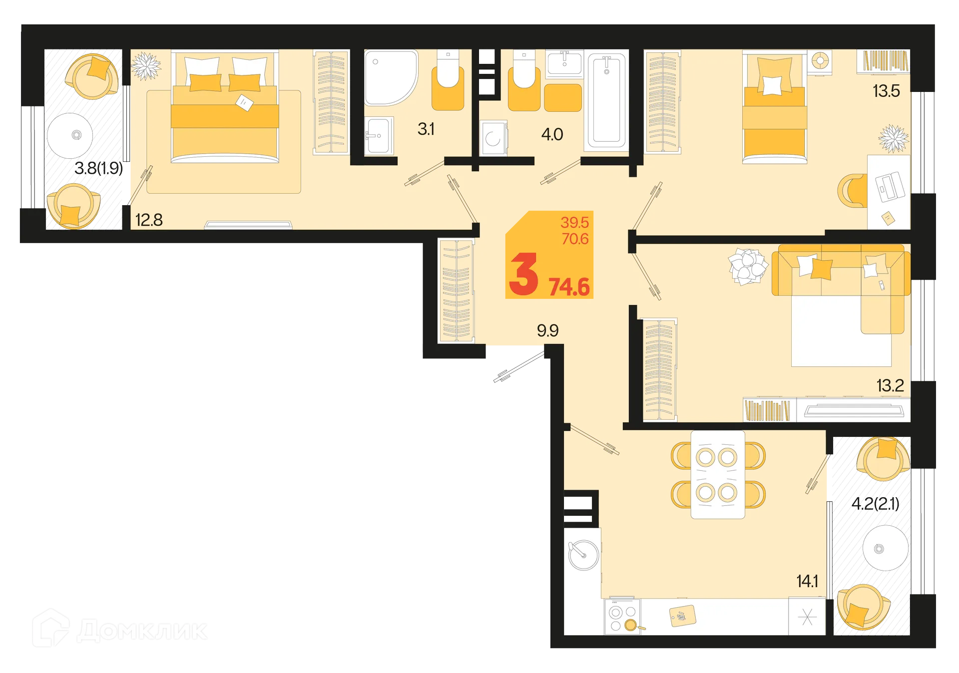 Фото квартиры в ЖК Первое место