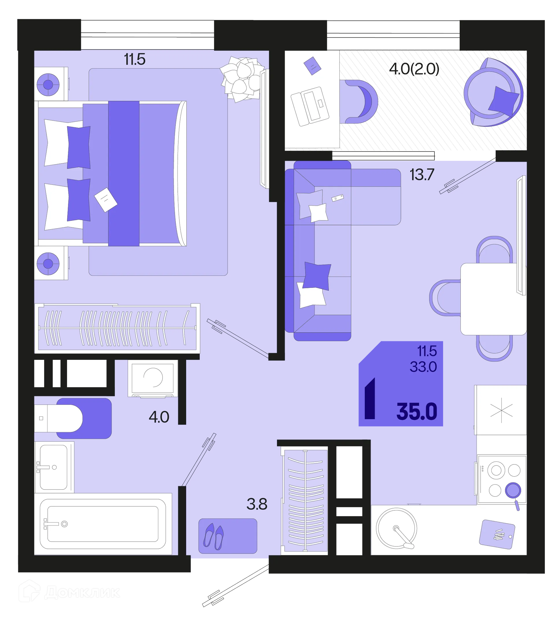 Фото квартиры в ЖК Первое место