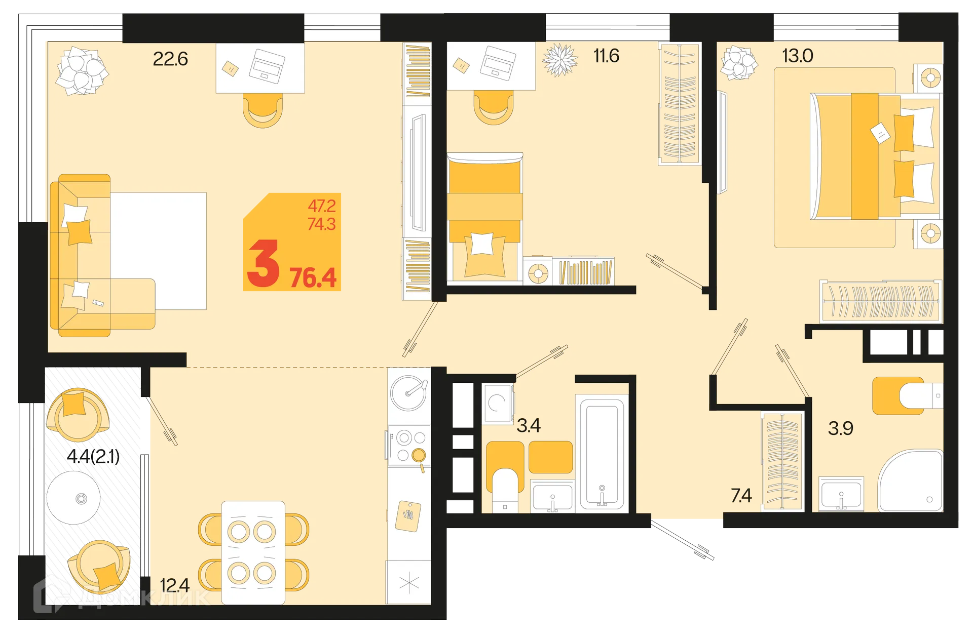 Фото квартиры в ЖК Первое место
