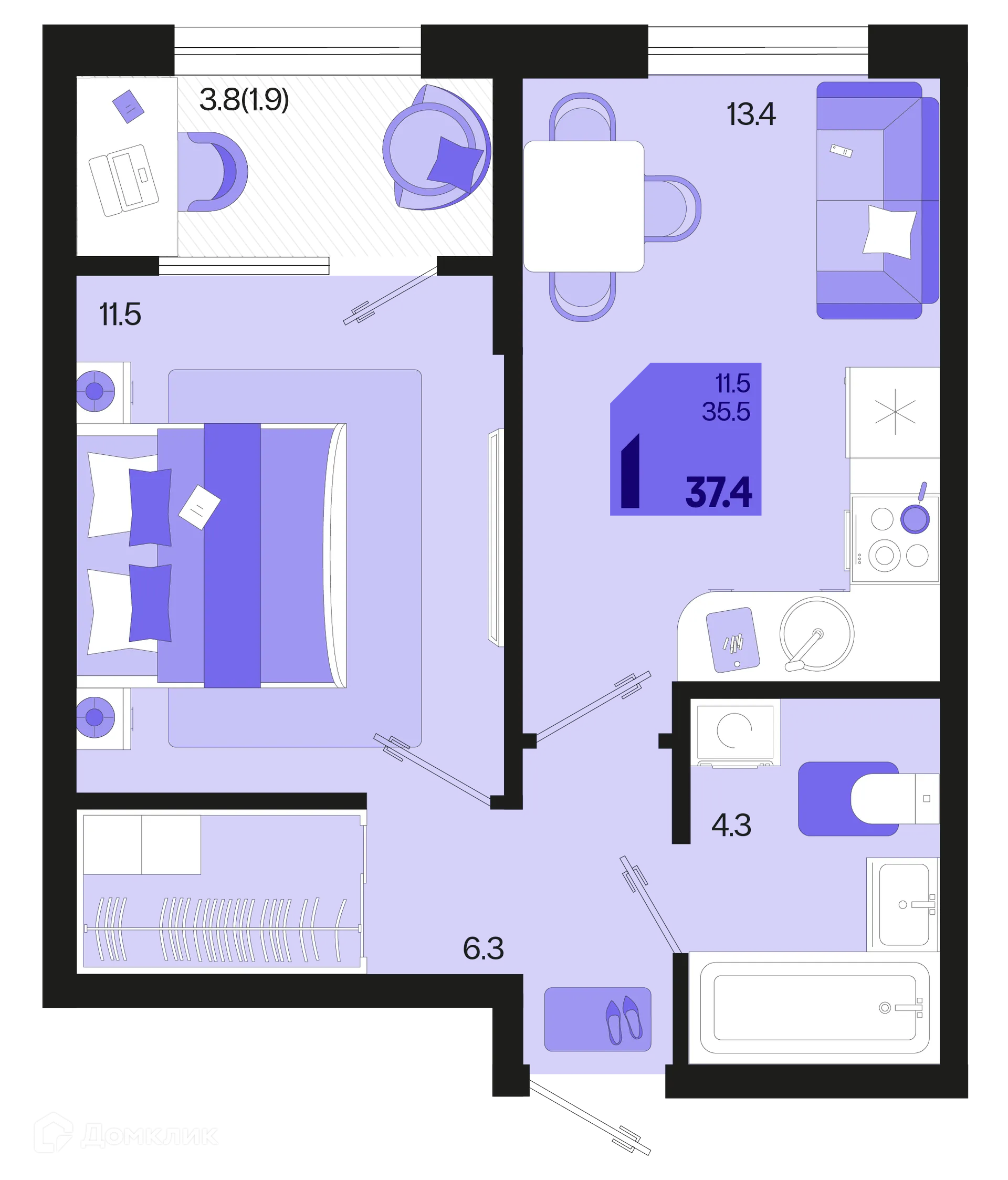 Фото квартиры в ЖК Первое место