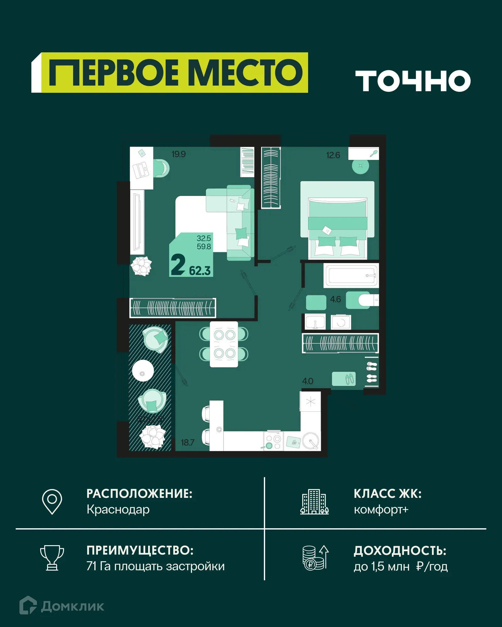 Фото квартиры в ЖК Первое место