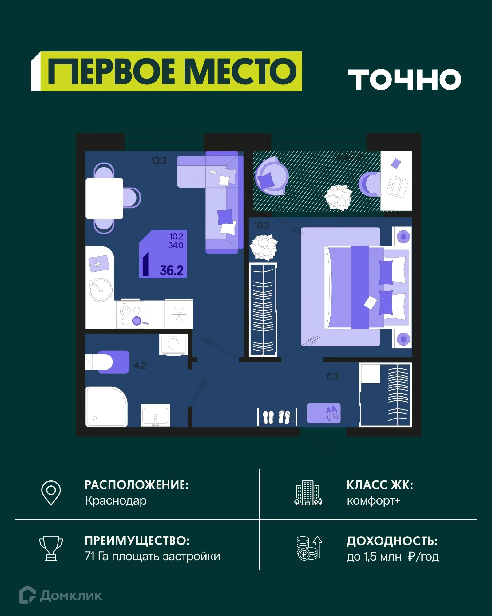 Фото квартиры в ЖК Первое место