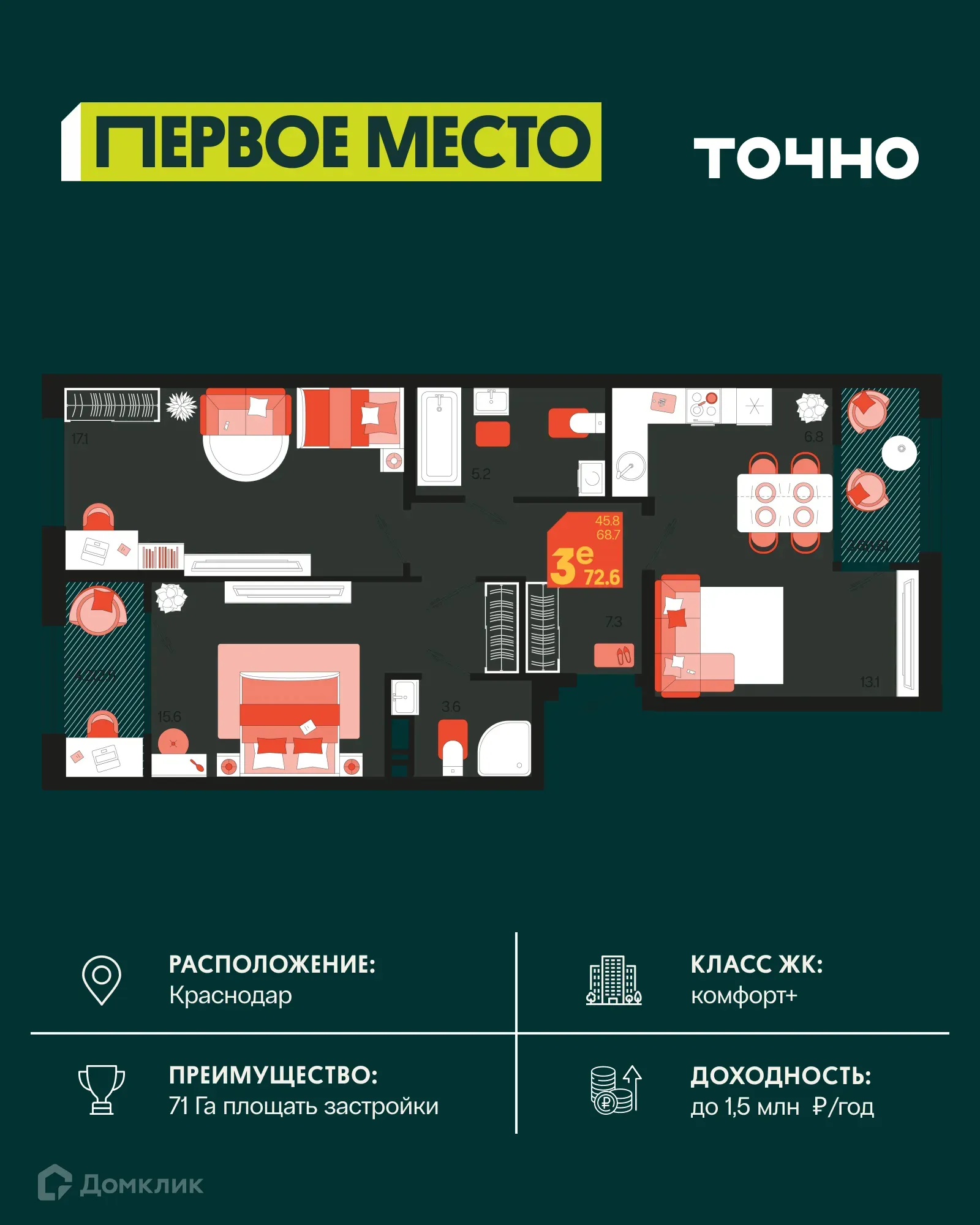 Фото квартиры в ЖК Первое место