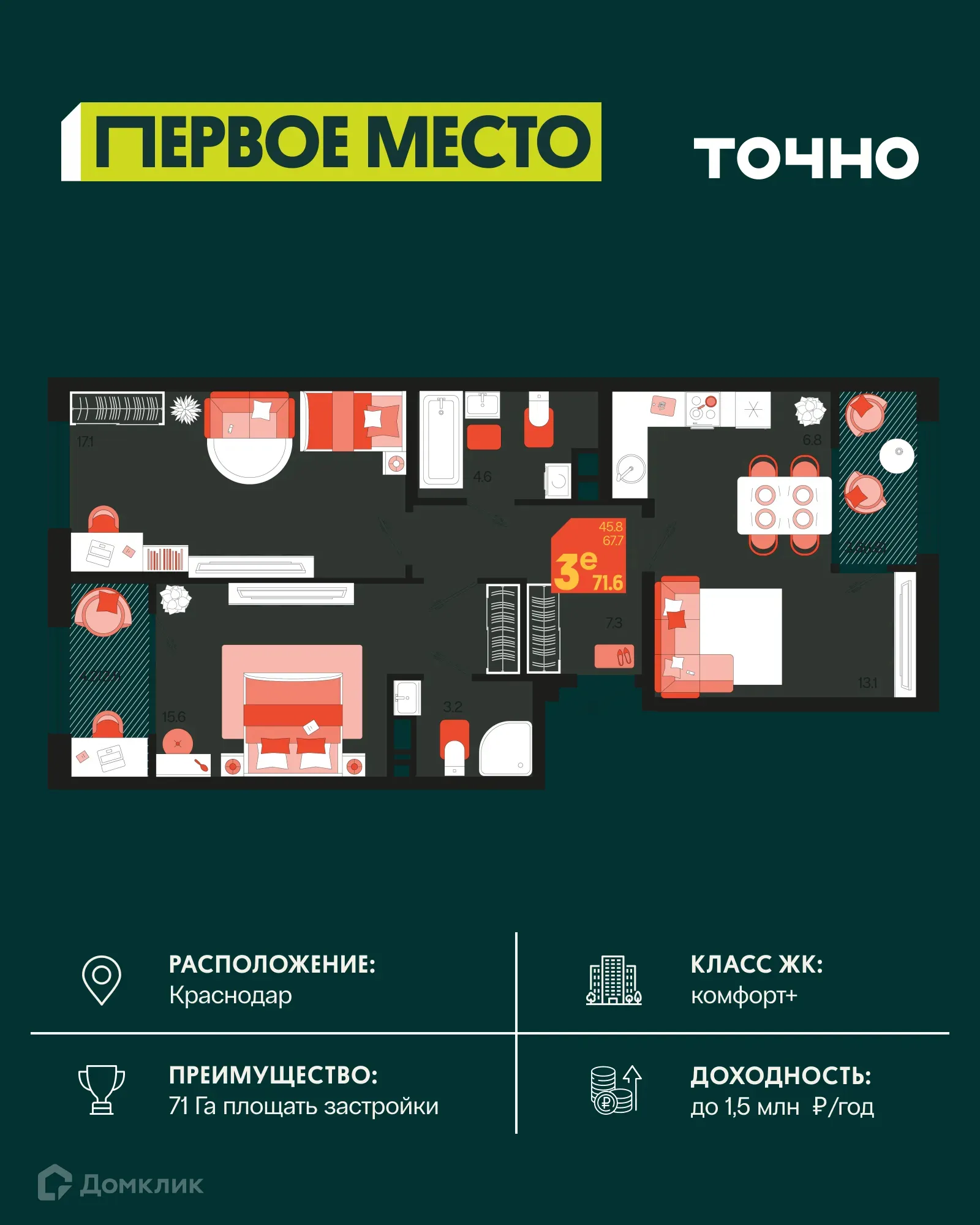 Фото квартиры в ЖК Первое место