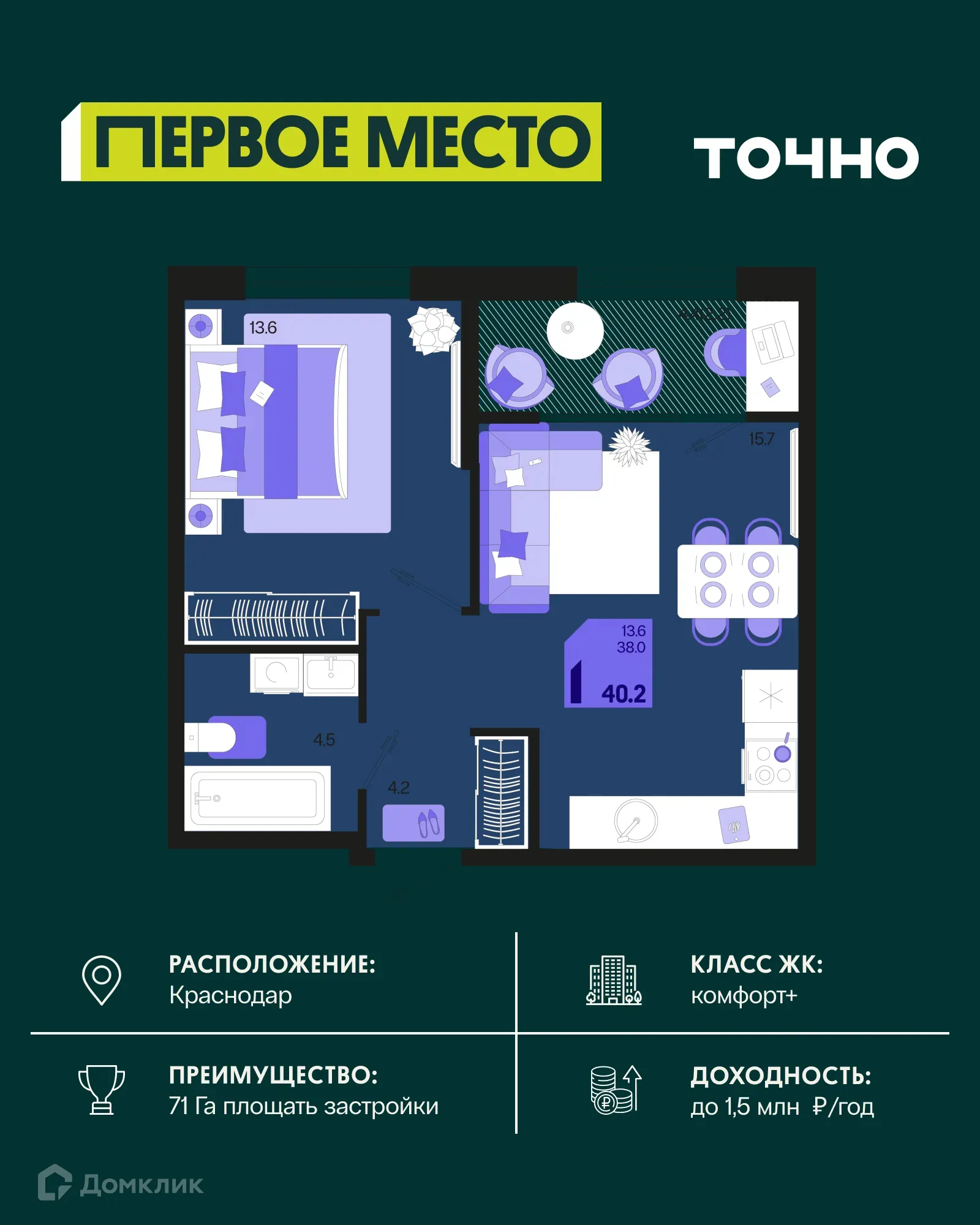 Фото квартиры в ЖК Первое место