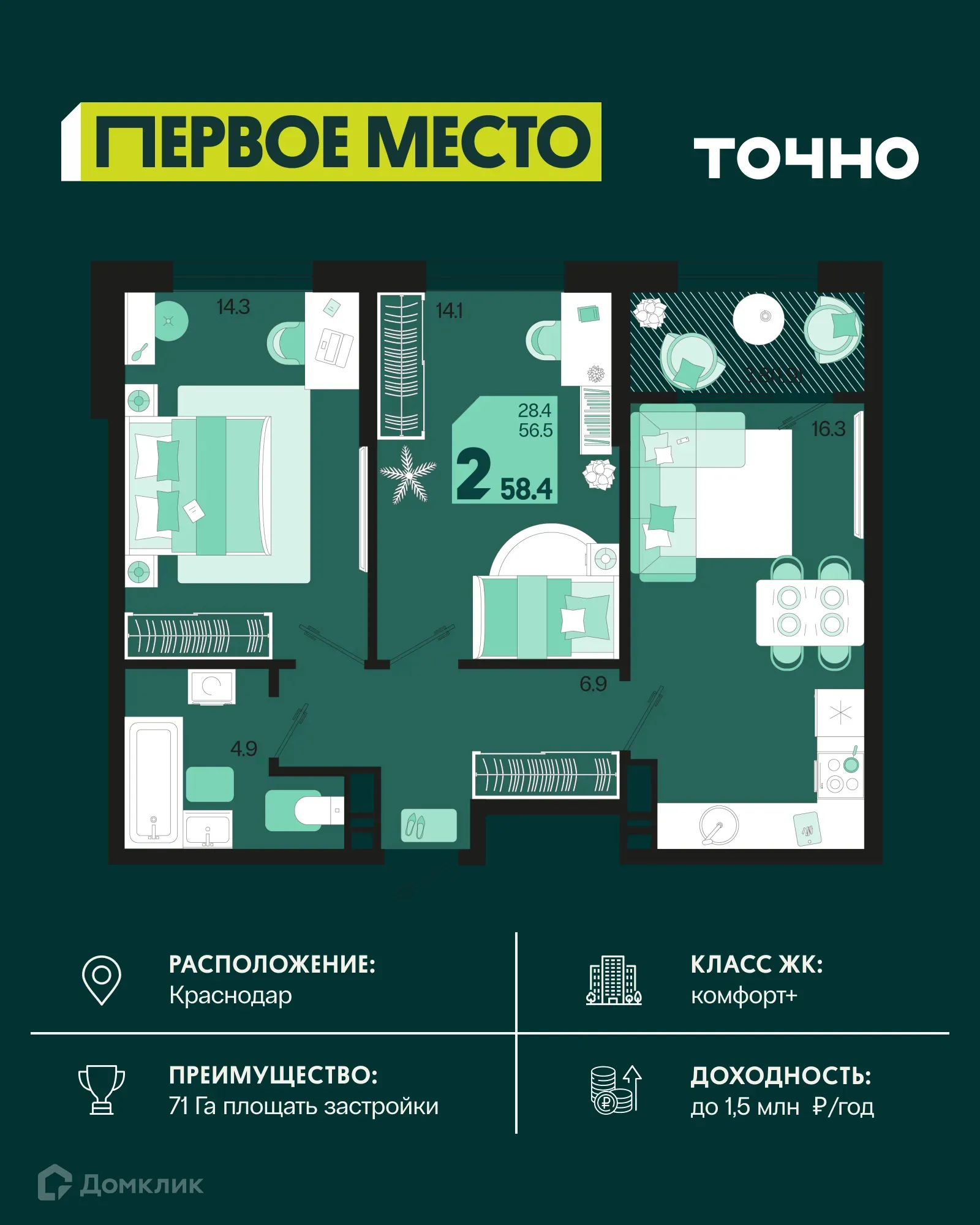 Фото квартиры в ЖК Первое место