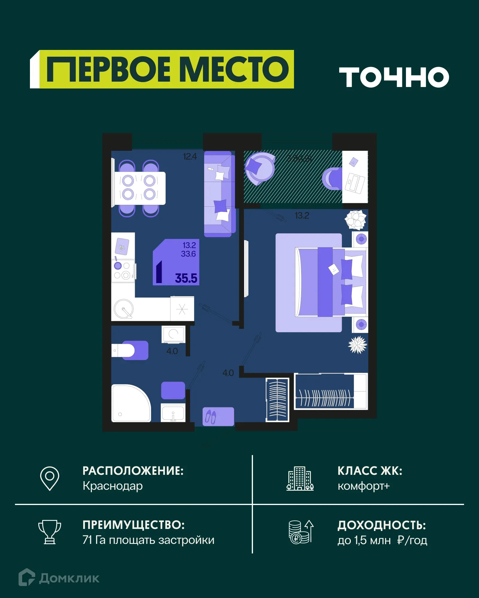 Фото квартиры в ЖК Первое место