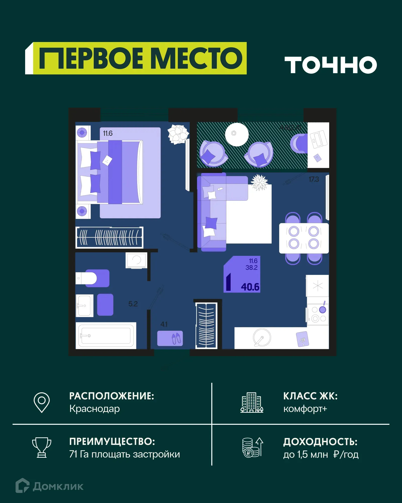 Фото квартиры в ЖК Первое место