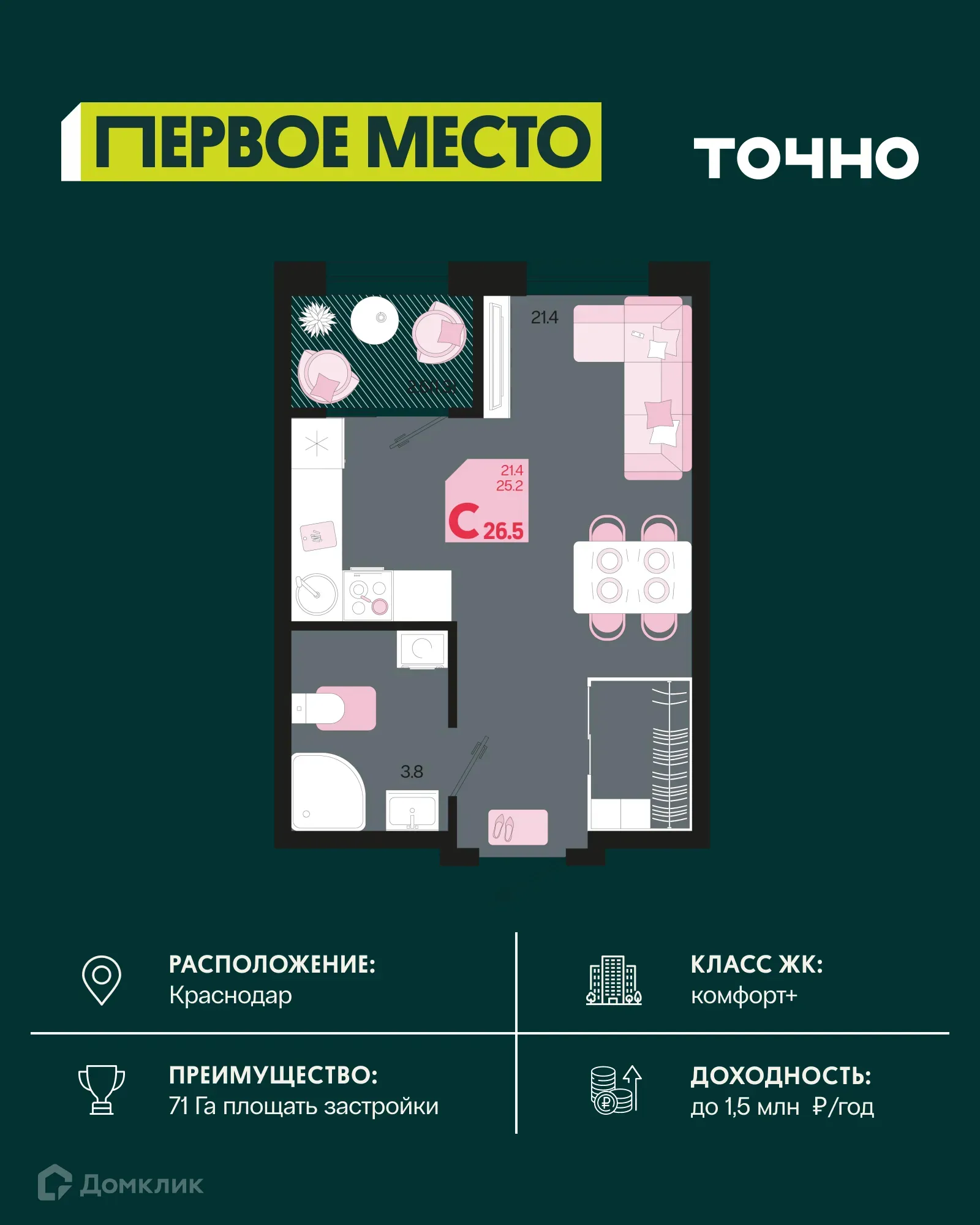 Фото квартиры в ЖК Первое место