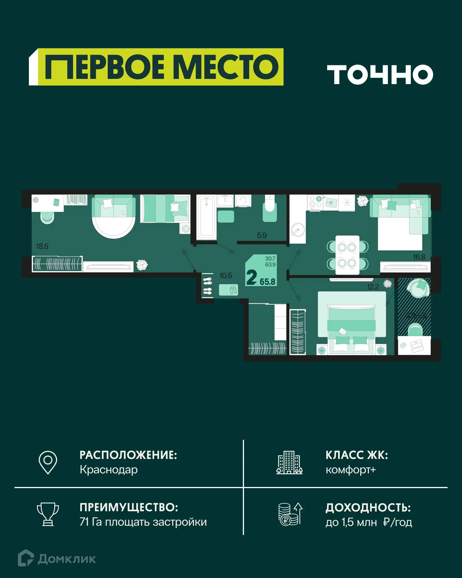 Фото квартиры в ЖК Первое место