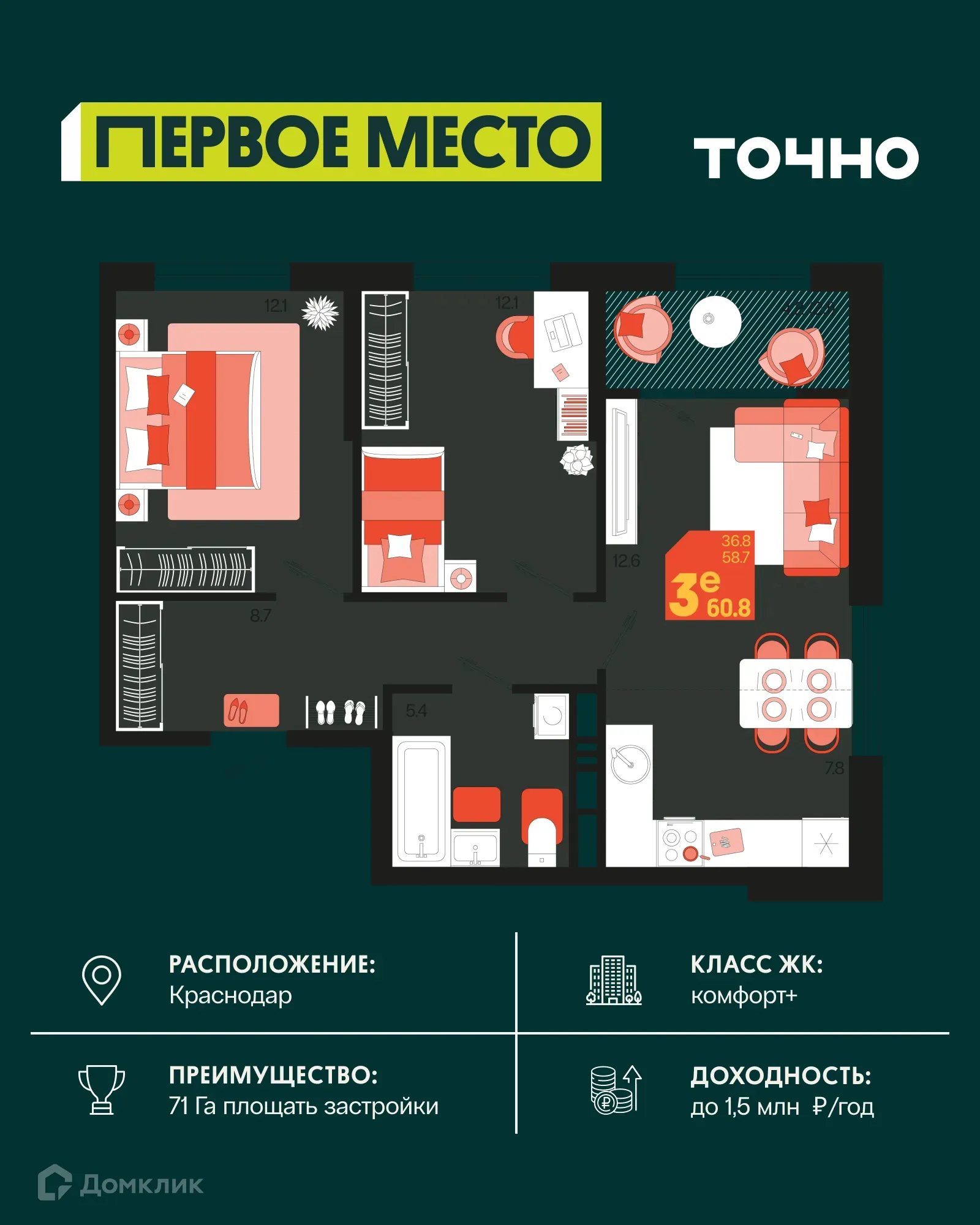 Фото квартиры в ЖК Первое место