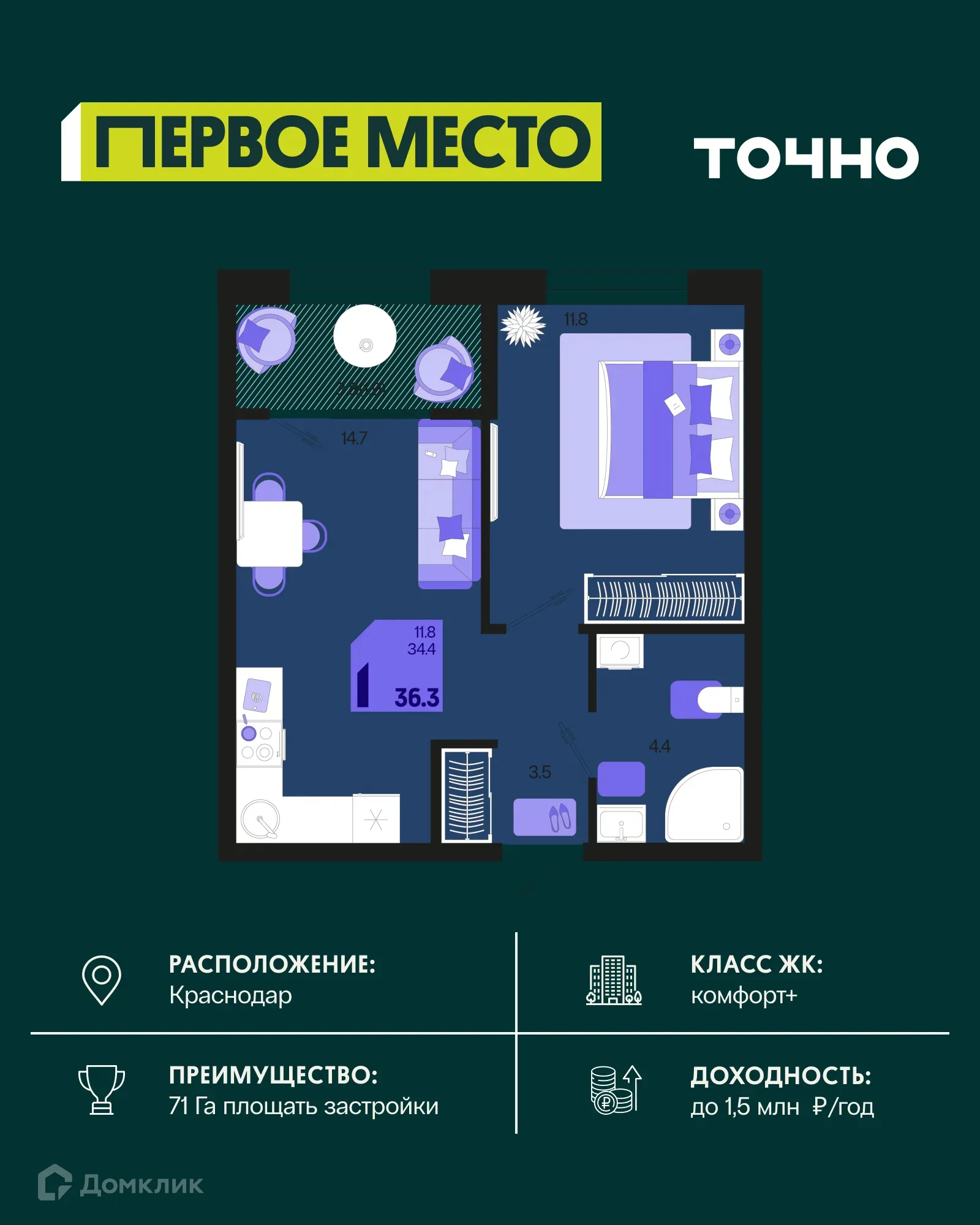 Фото квартиры в ЖК Первое место