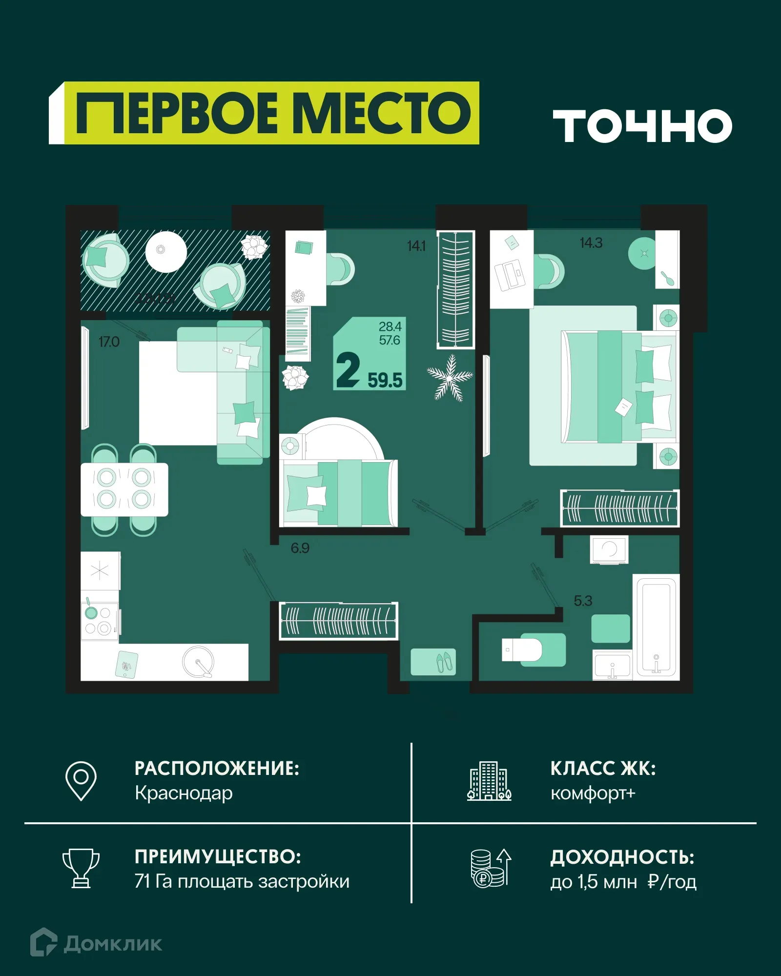 Фото квартиры в ЖК Первое место