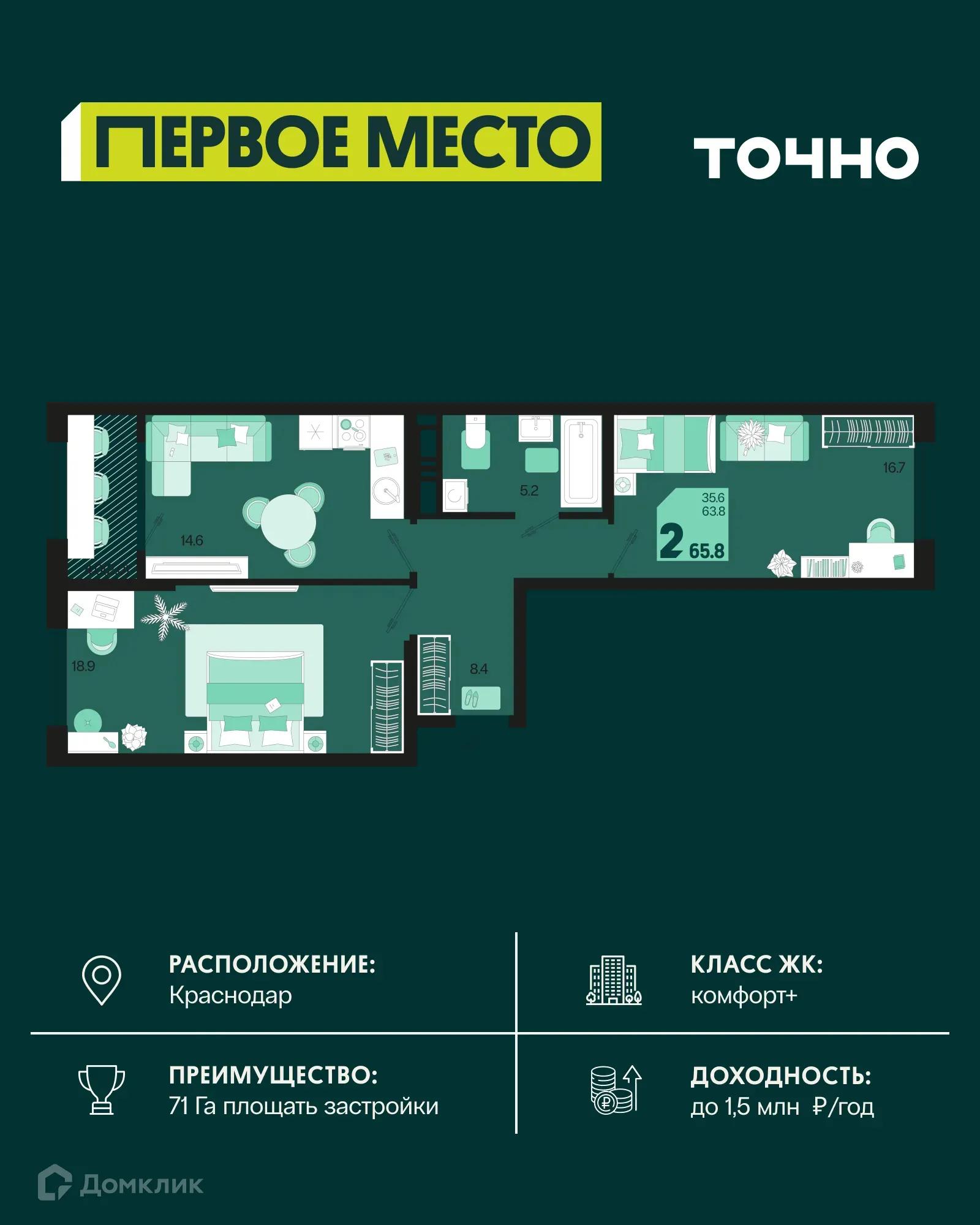 Фото квартиры в ЖК Первое место