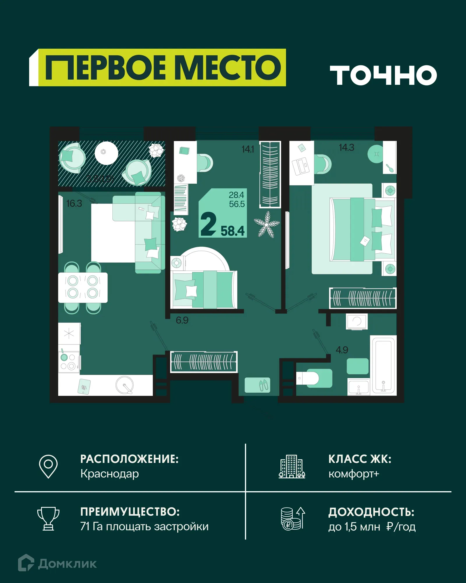 Фото квартиры в ЖК Первое место