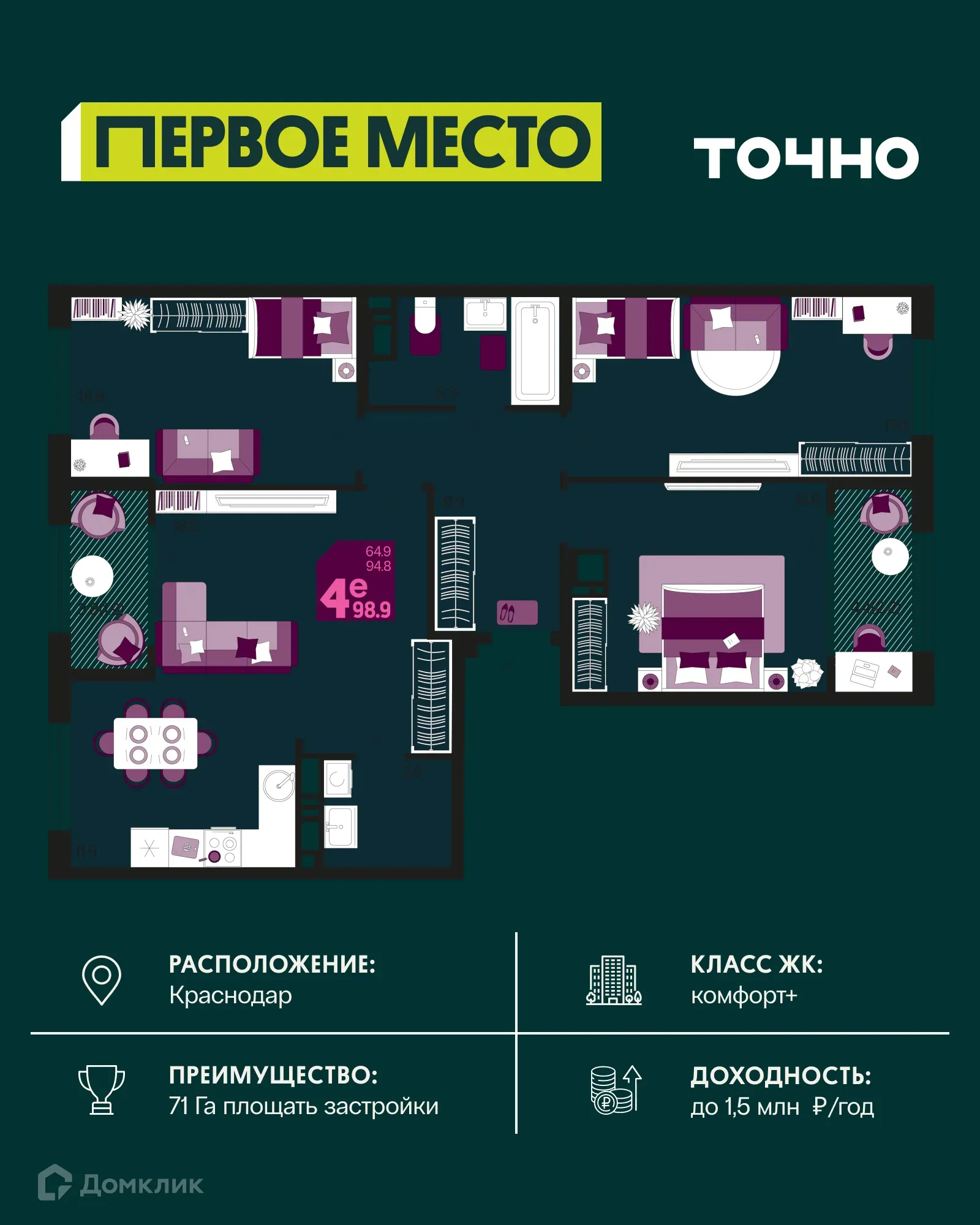 Фото квартиры в ЖК Первое место