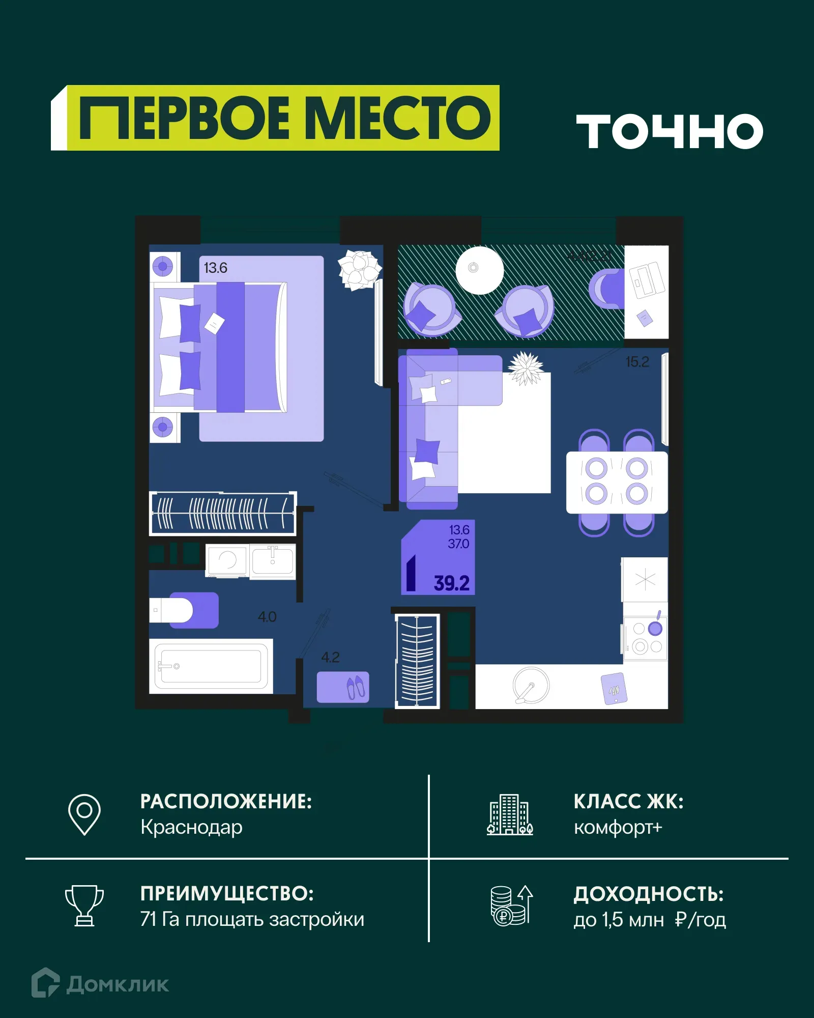 Фото квартиры в ЖК Первое место