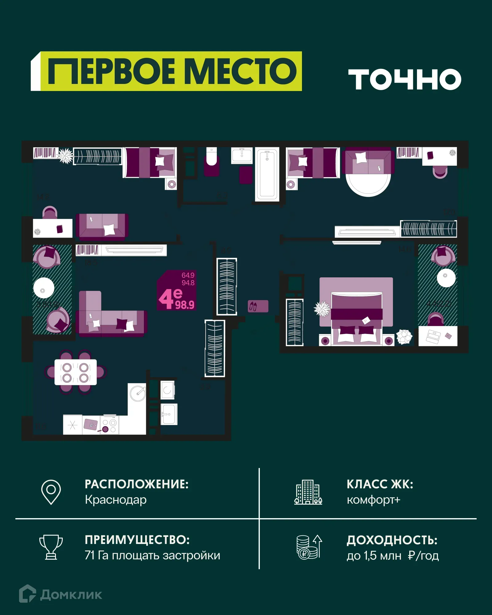 Фото квартиры в ЖК Первое место