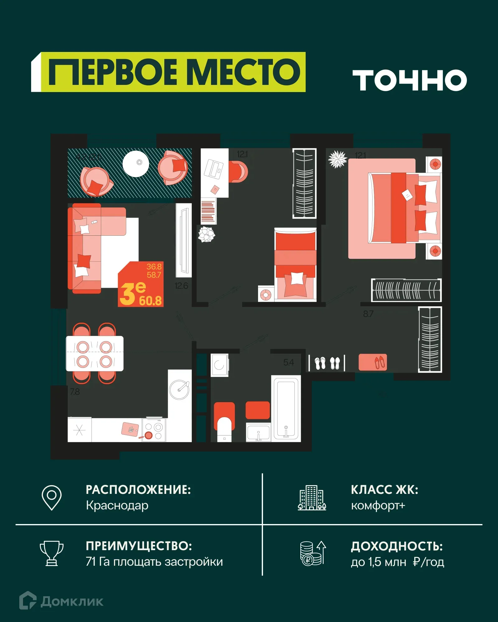 Фото квартиры в ЖК Первое место