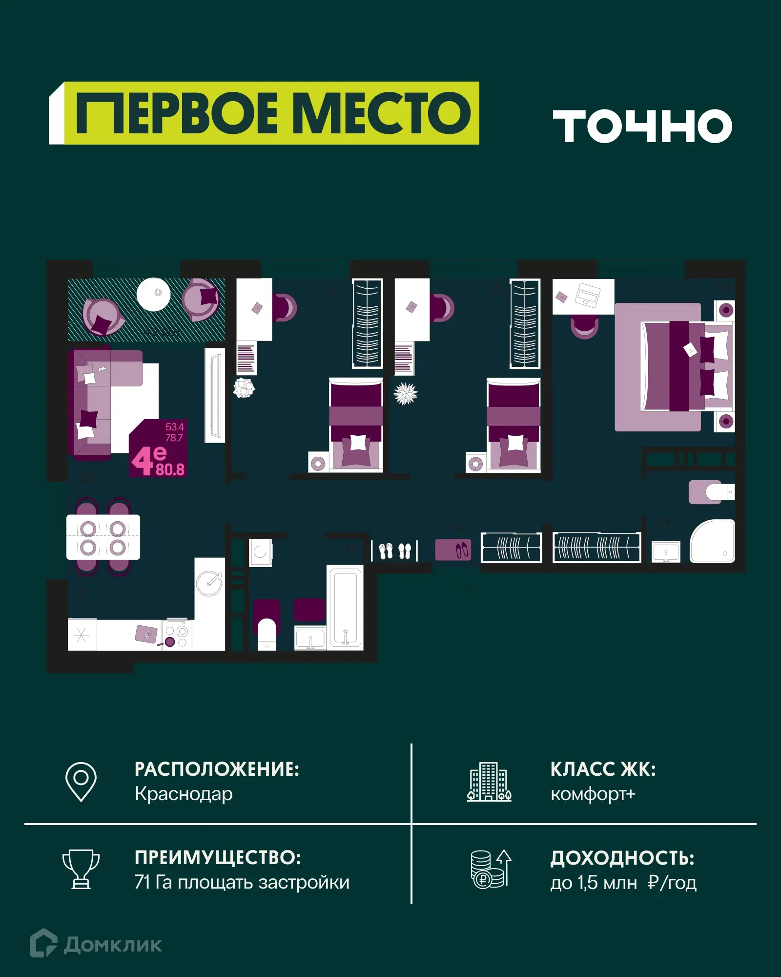 Фото квартиры в ЖК Первое место